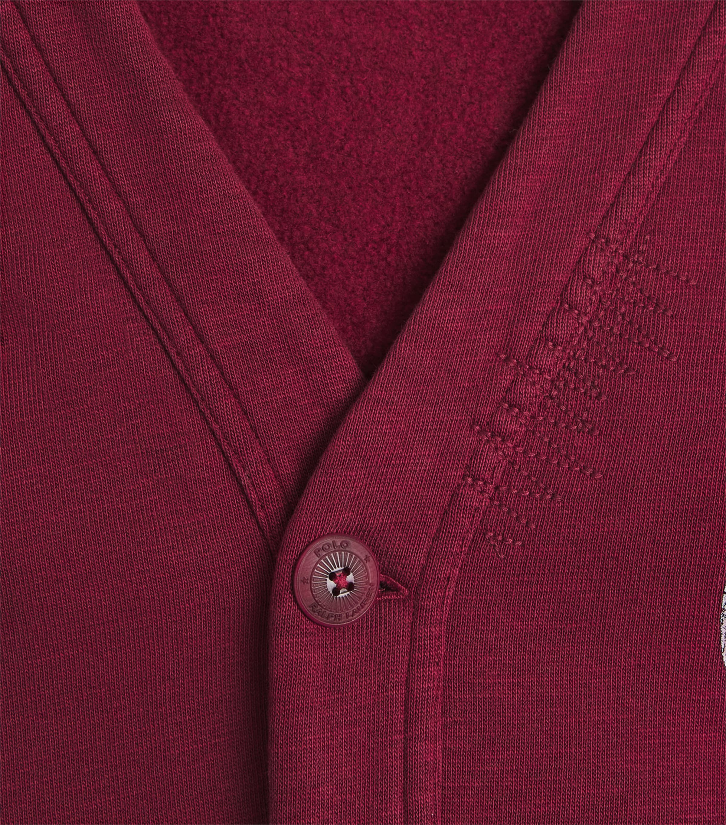 Cotton Jersey Varsity Cardigan RED Image 5