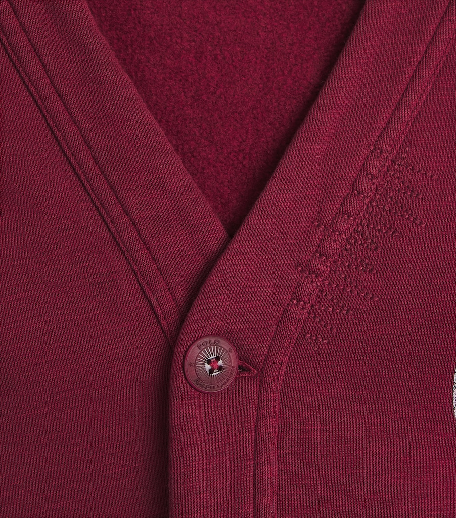 Cotton Jersey Varsity Cardigan RED Image 5