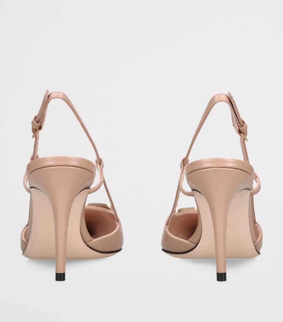 Valentino Garavani Womens Leather VLOGO Slingback Pumps 80 Blush Image 4