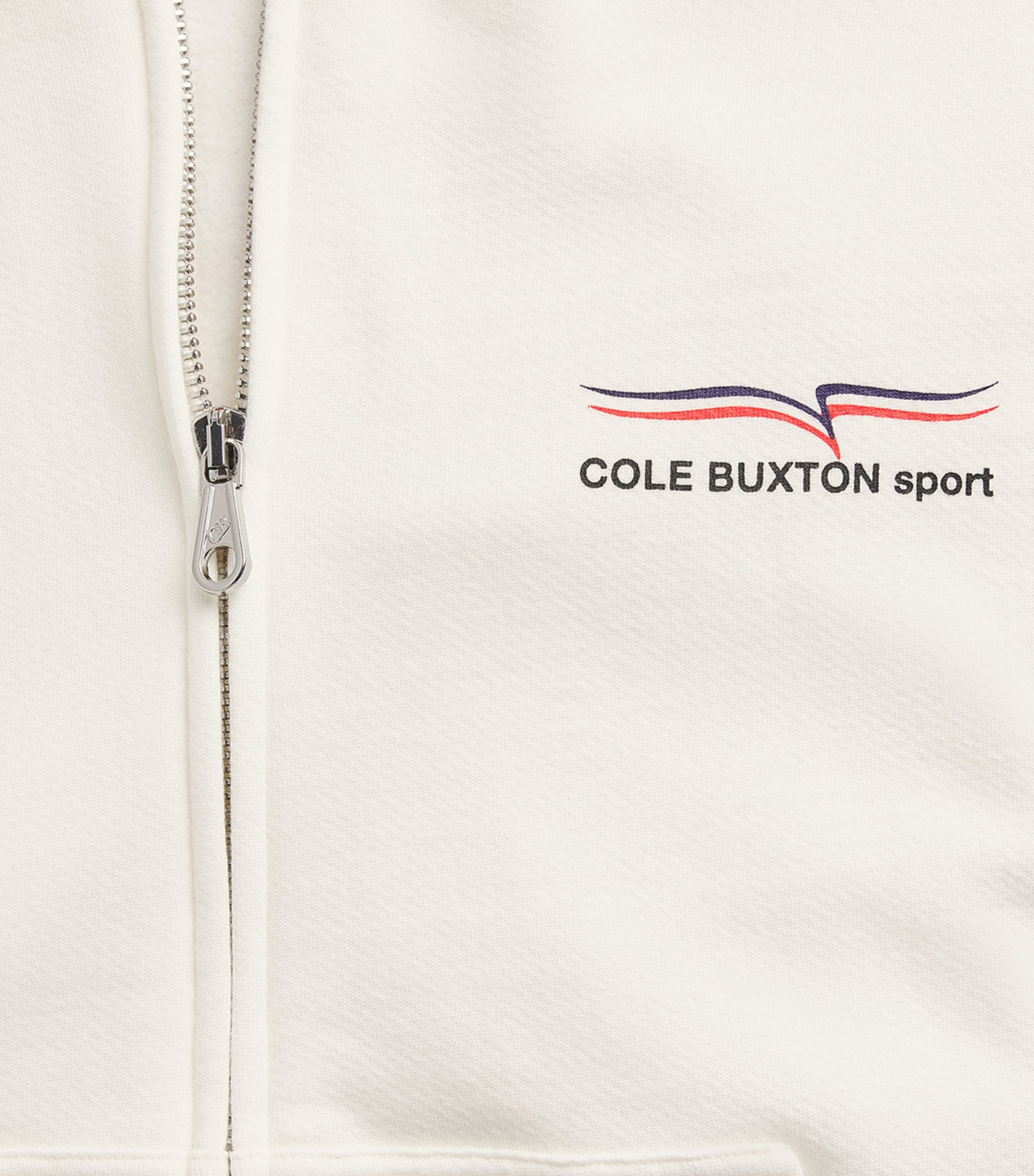 COLE BUXTON Mens Cotton Sport Zip-Up Hoodie Vintage White Image 6