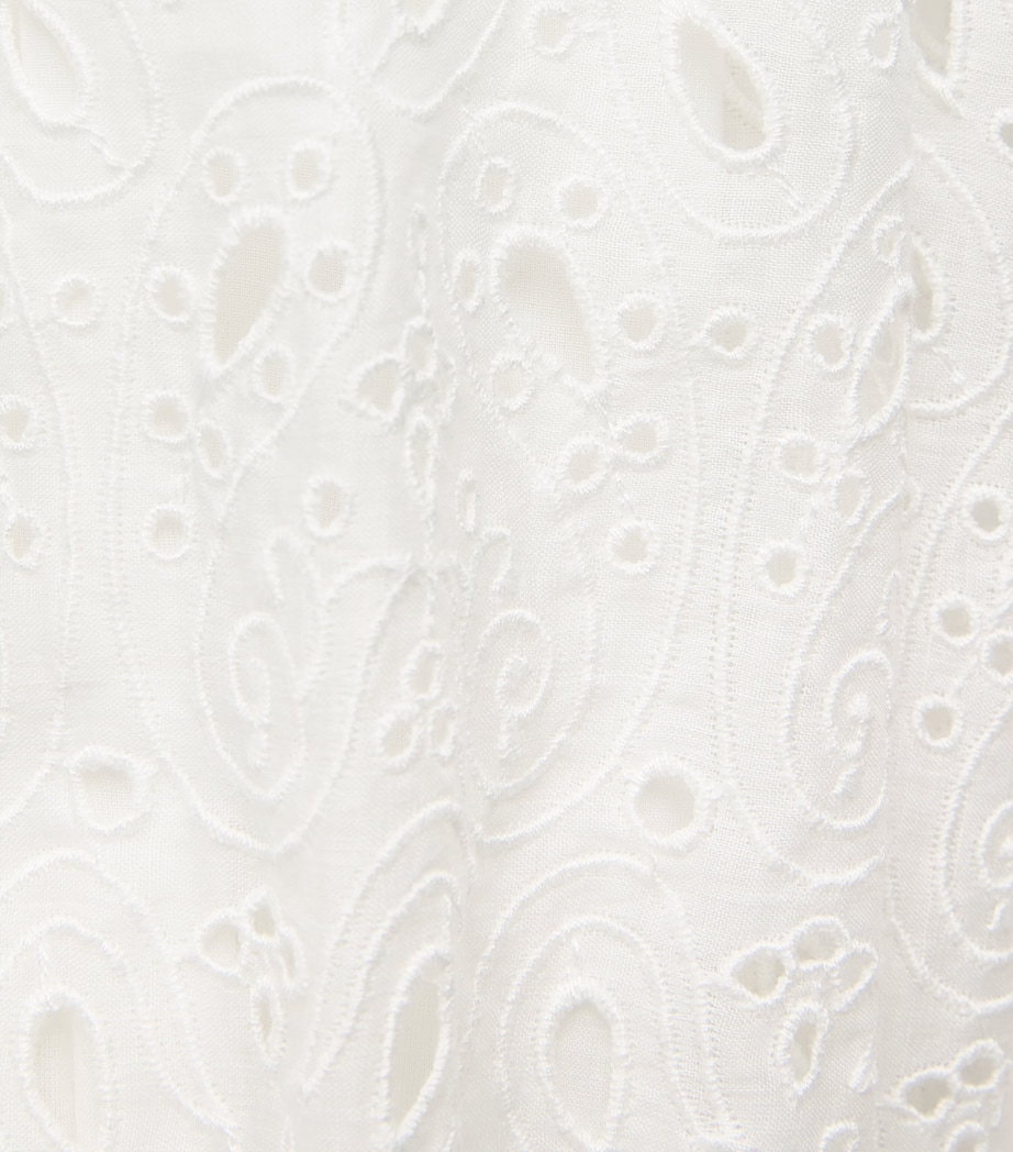 FRAME Womens The Paisley Eyelet Midi Dress White Image 6