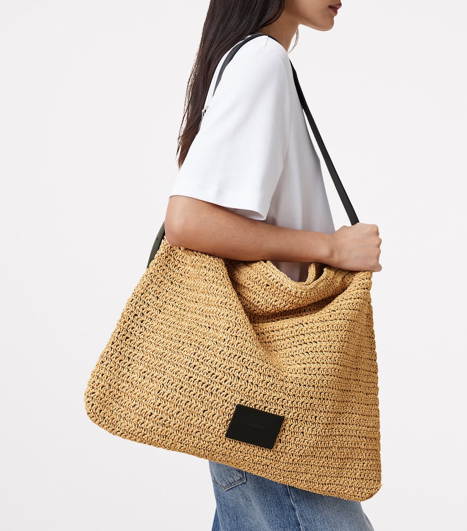 AllSaints Paper Straw Asha Shoulder Bag Natural Image 6