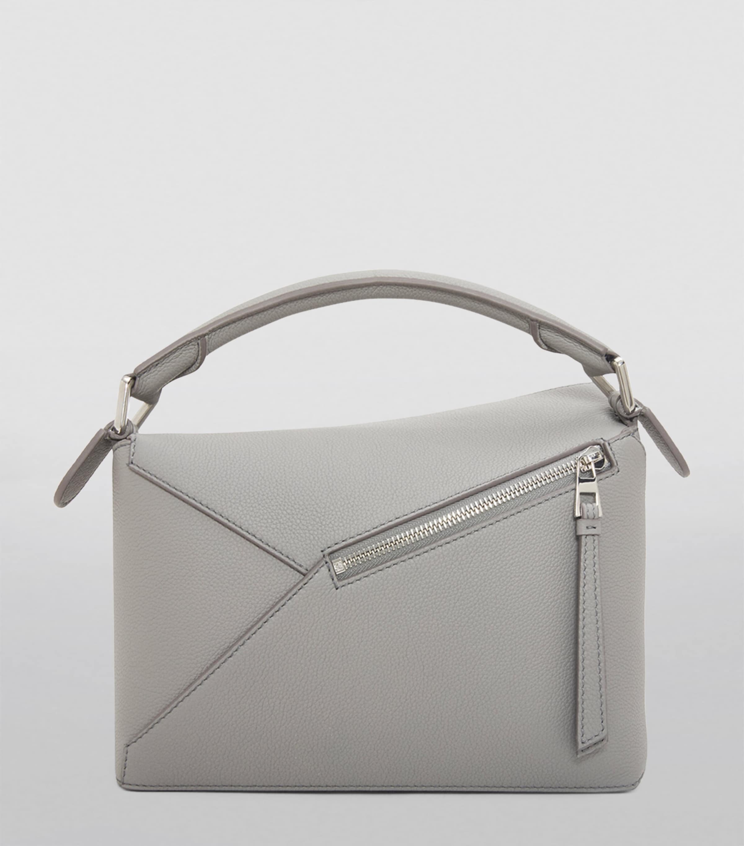 Small Leather Puzzle Top-Handle Bag PEARL GREY Image 5
