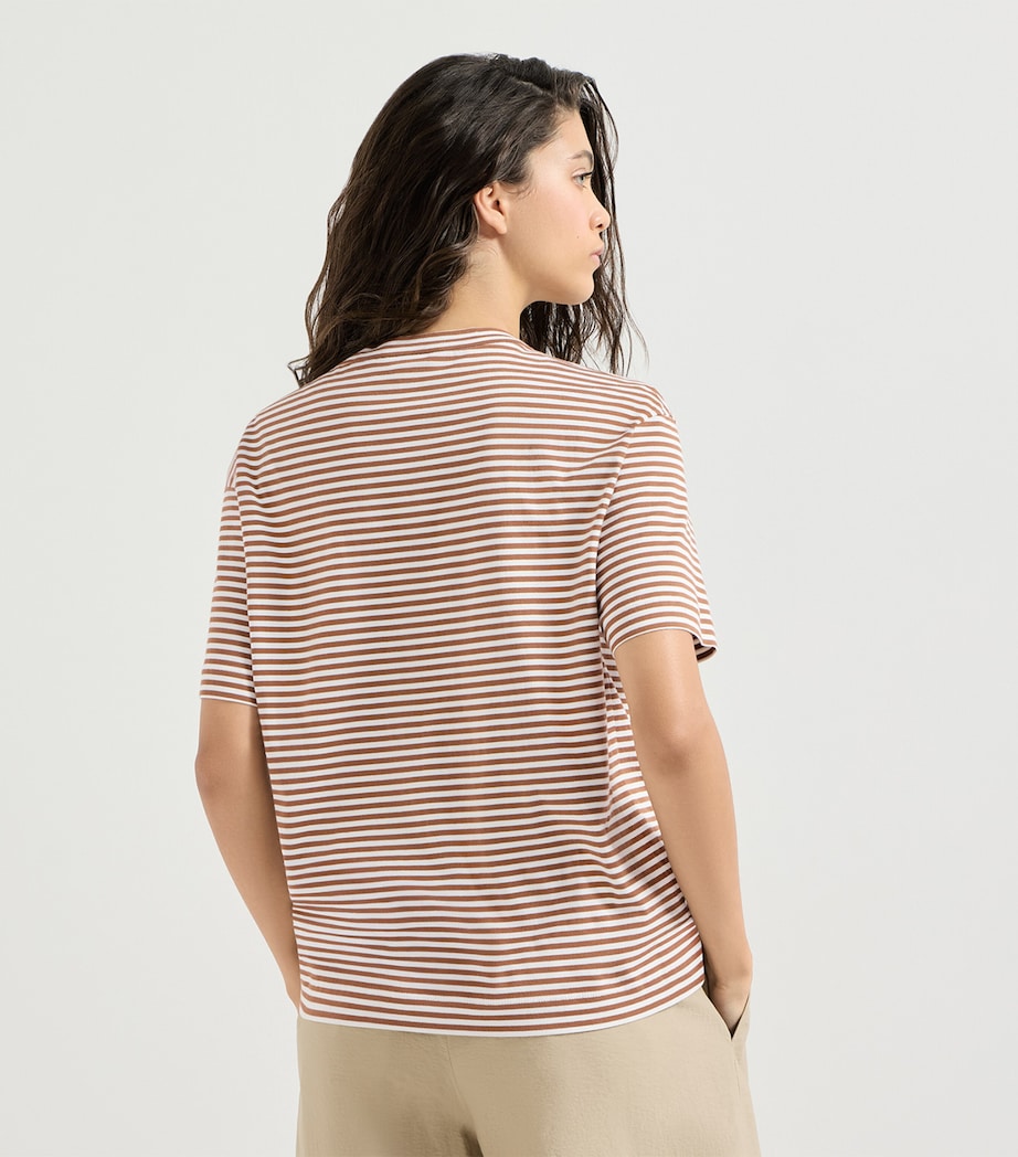 Brunello Cucinelli Womens Cotton Jersey Striped T-Shirt Image 5