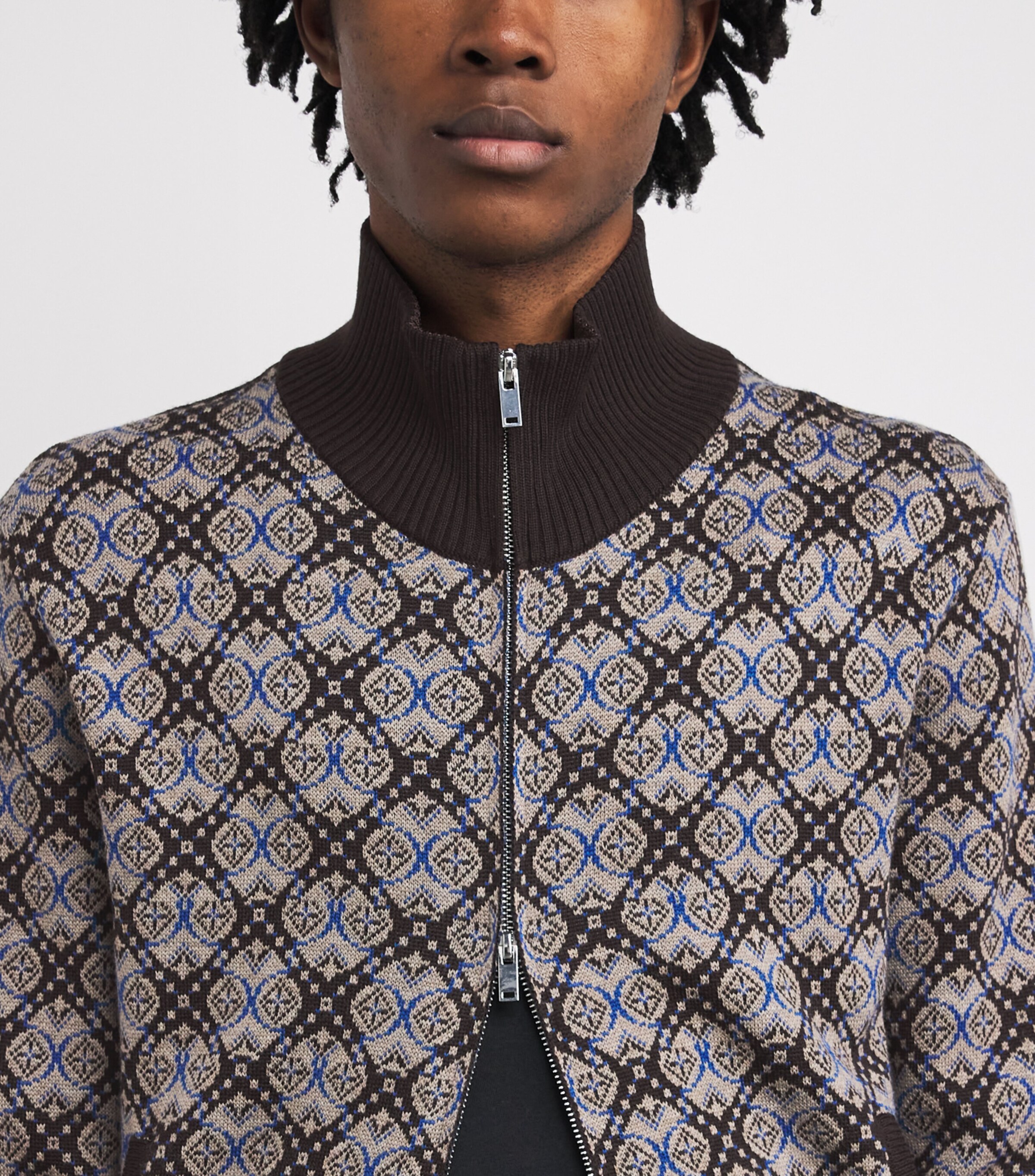 Wales Bonner Multi Geometric Reverie Zip-Up Sweater | Harrods LK