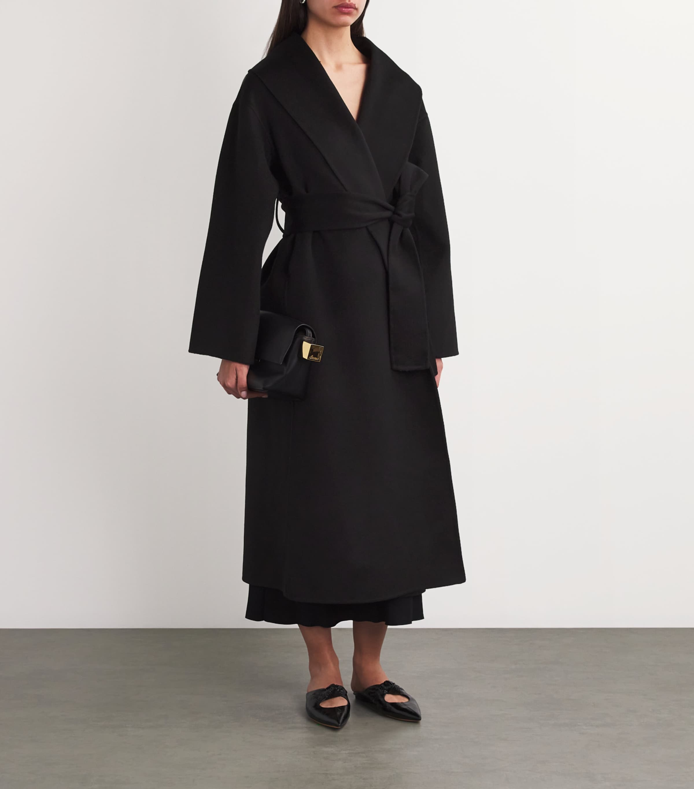 Wool-Cashmere Wrap Coat BLACK Image 2