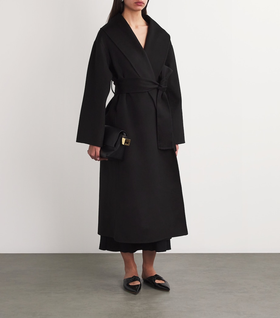 Wool-Cashmere Wrap Coat BLACK Image 2