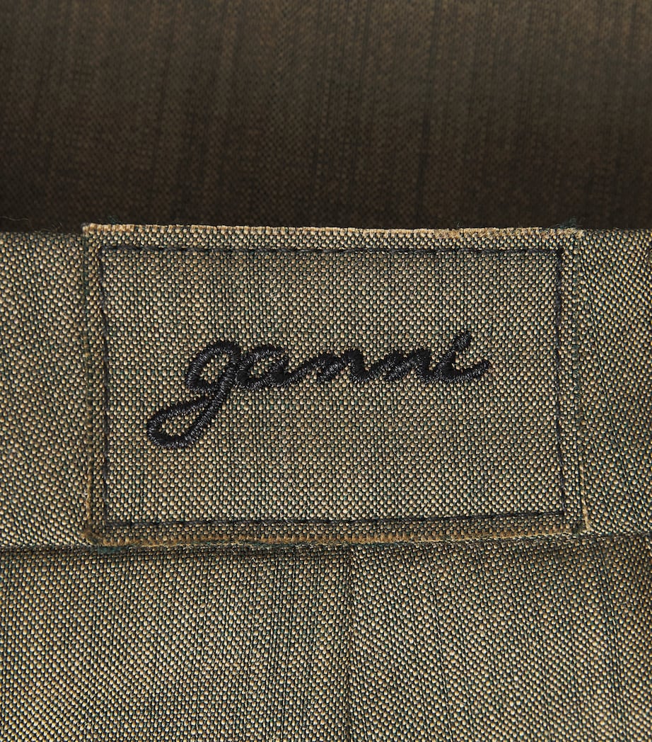 GANNI Womens Wool Straight Trousers Zxz Canteen Image 6