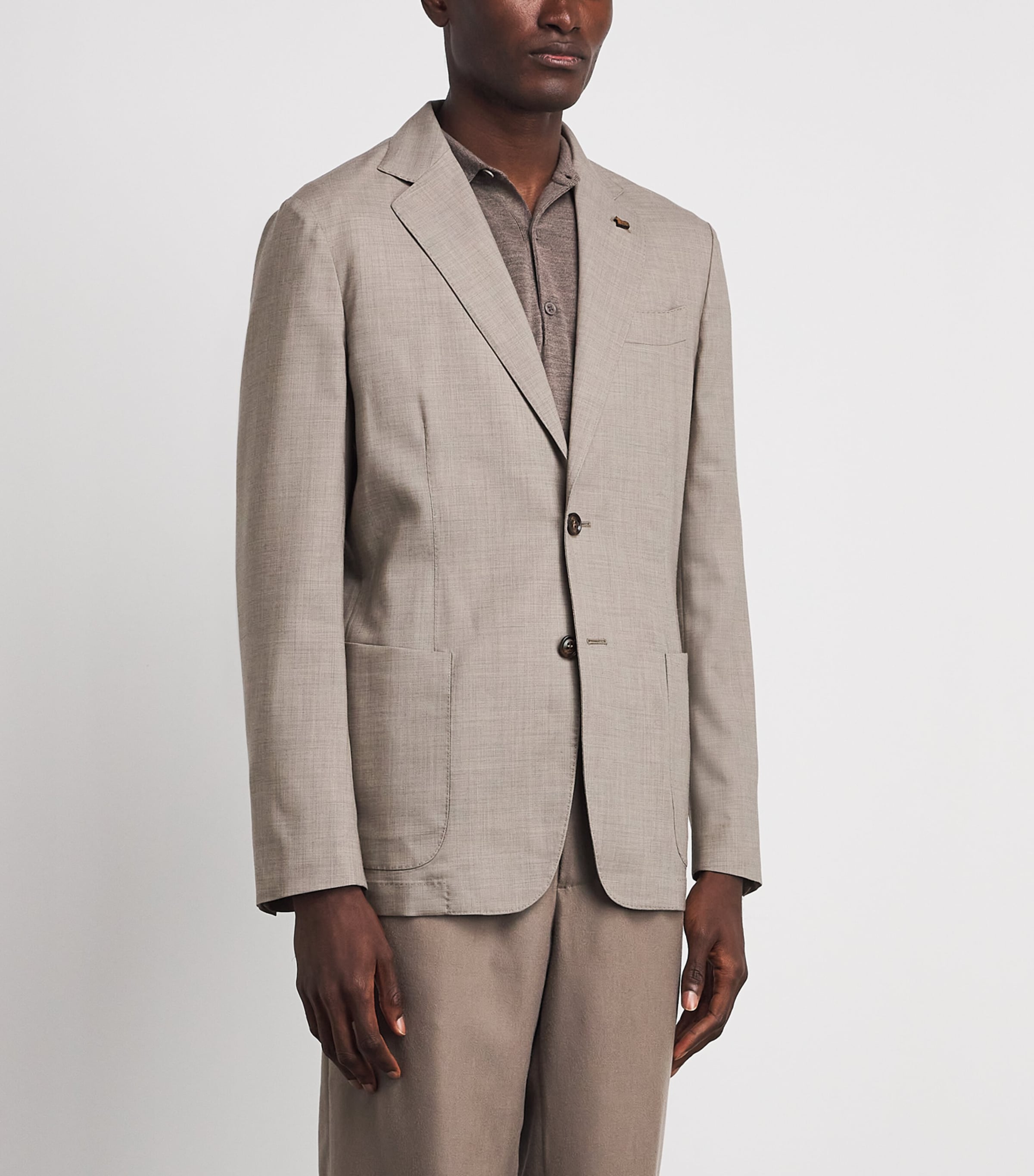 Colombo Mens Cashmere 4.0 Robert Blazer Beige Melange Image 4