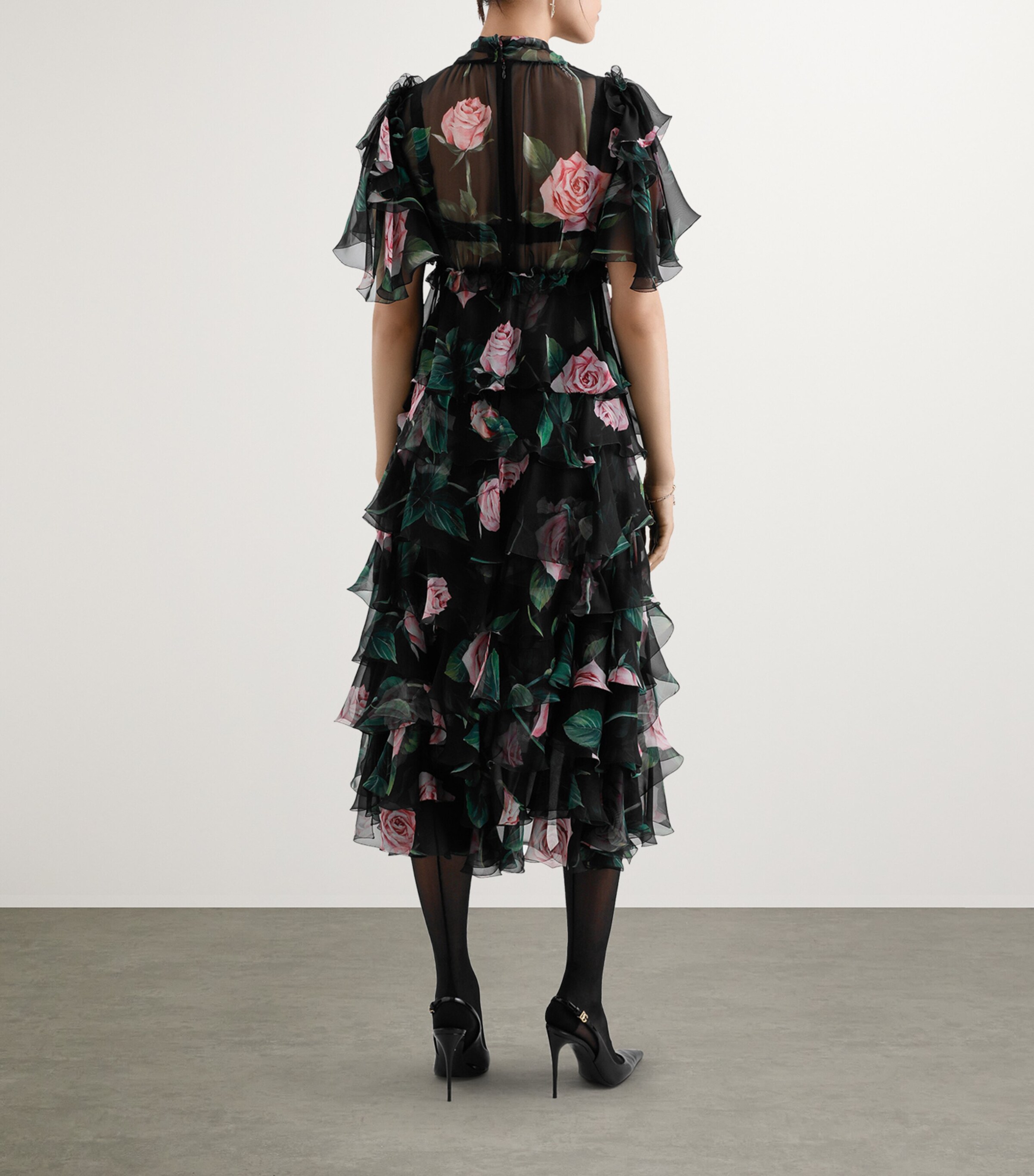 Silk Chiffon Tiered Dress HN5IZ-ROSE C/STELO F Image 6