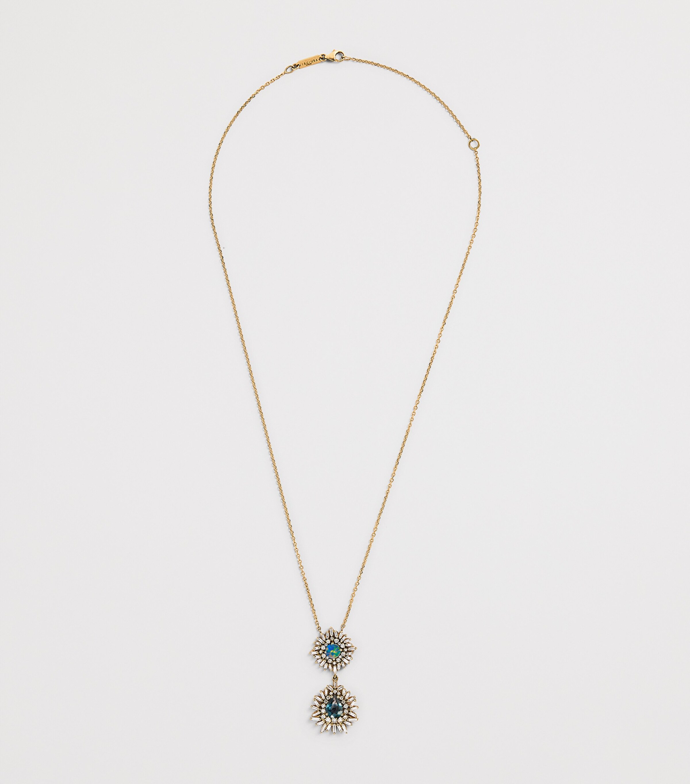 Yellow Gold, Diamond, Sapphire and Opal One of a Kind Necklace 18K YG/OP Image 3