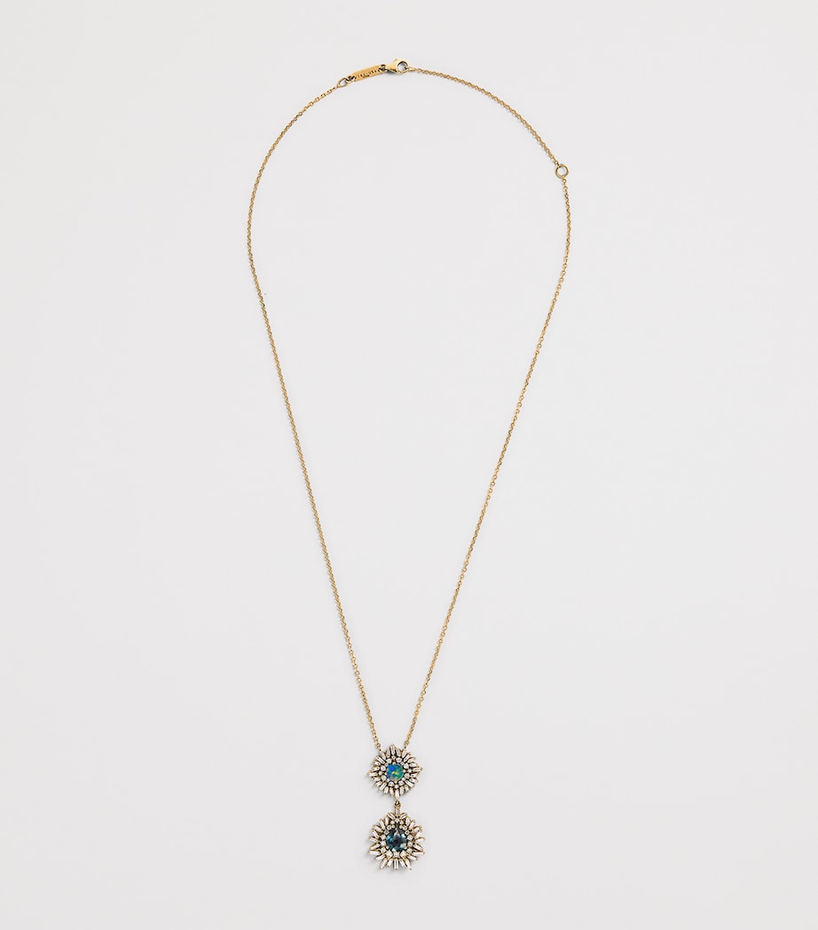 Yellow Gold, Diamond, Sapphire and Opal One of a Kind Necklace 18K YG/OP Image 3