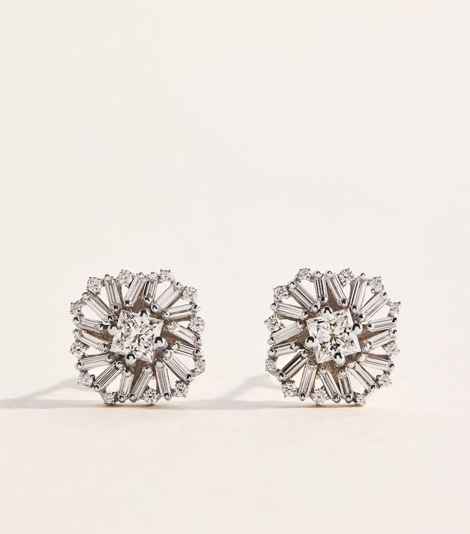 Suzanne Kalan White Gold and Diamond Flower Earrings Wg/wd Image 1