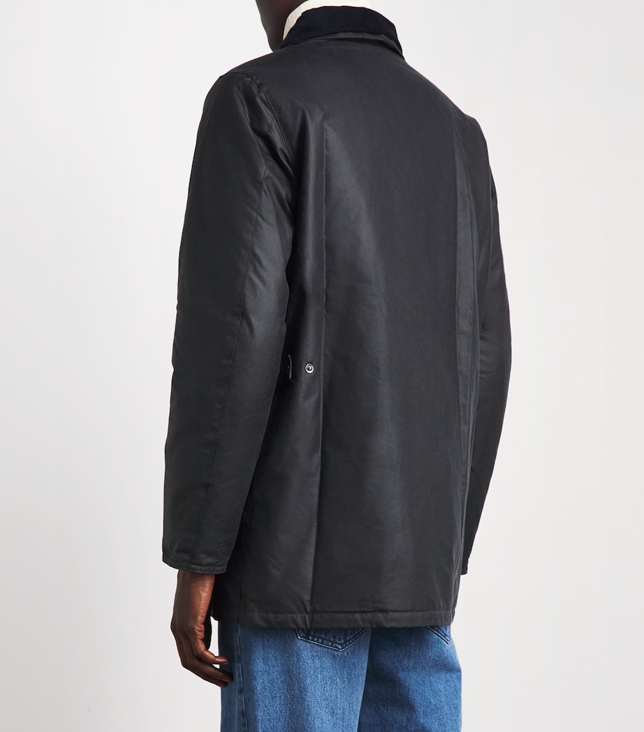 Barbour Mens Waxed Cotton Modern Powell Jacket Navy Image 5
