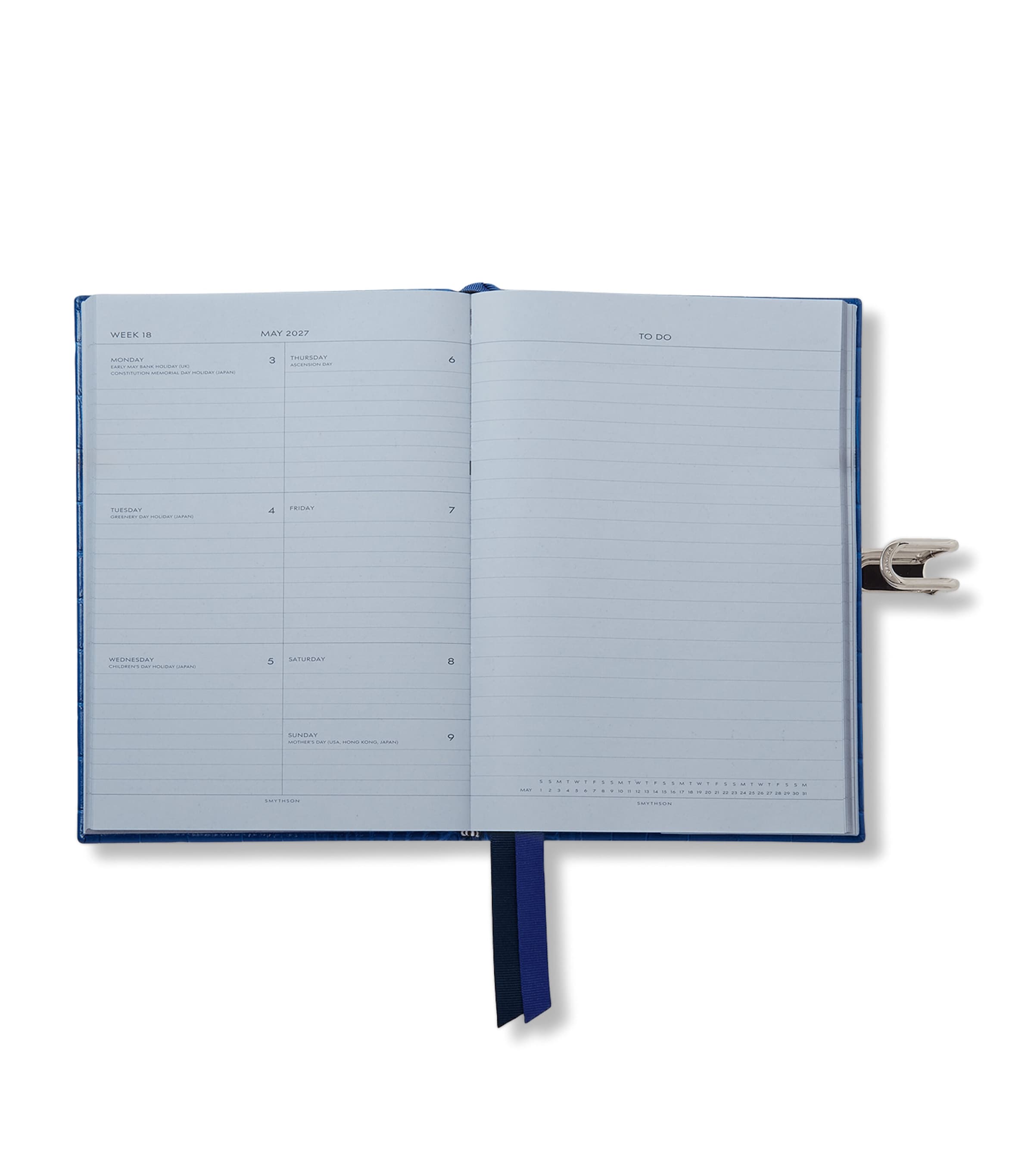 Smythson Leather Mara Soho A5 Mid-Year 2026 Diary Cerulean Image 2