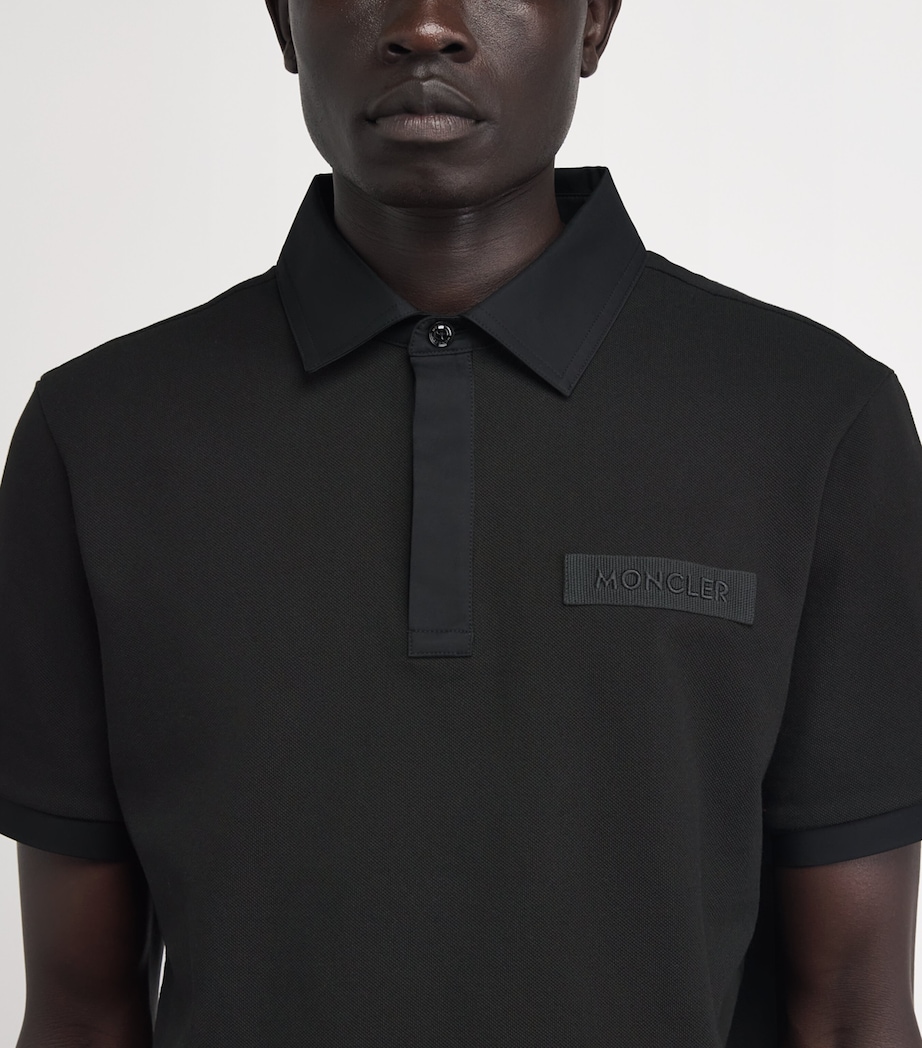 Moncler Mens Piqué Cotton Logo Shirt Image 3