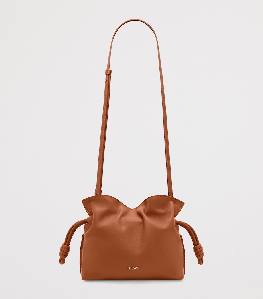 Mini Leather Flamenco Clutch Shoulder Bag SQUIRREL Image 4