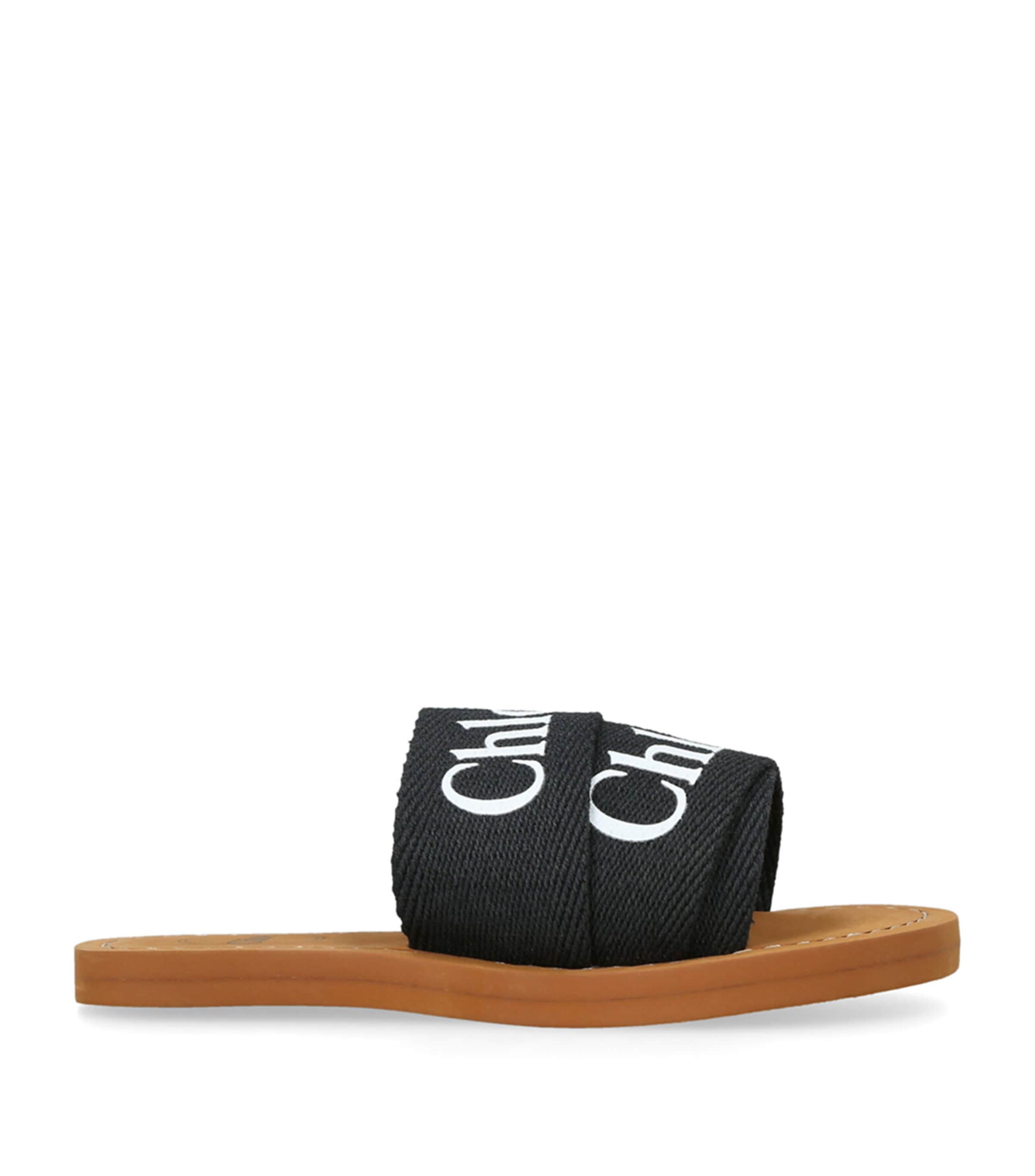 Chloé Aqua Logo Sandals In Black
