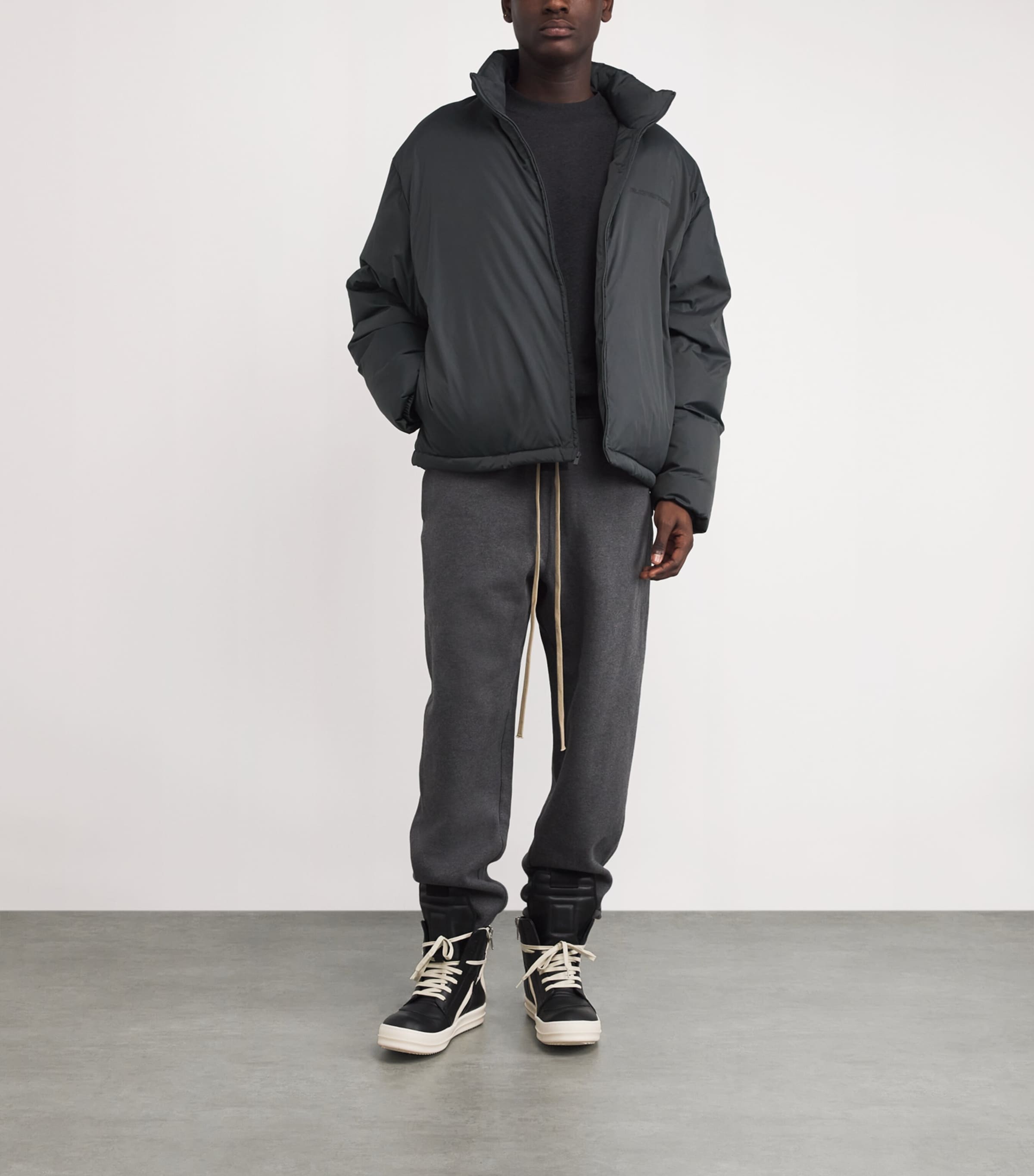 Down Drawstring Puffer Jacket IRON GREY Image 2