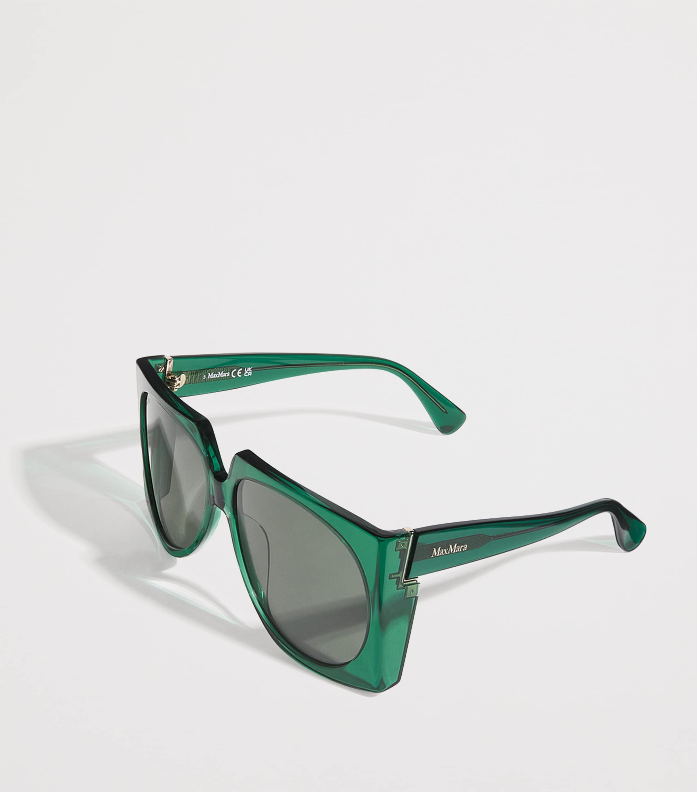 Acetate Oversized Anne Sunglasses DARK GREEN Image 2
