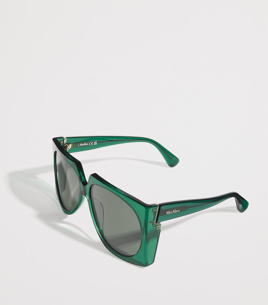 Acetate Oversized Anne Sunglasses DARK GREEN Image 2