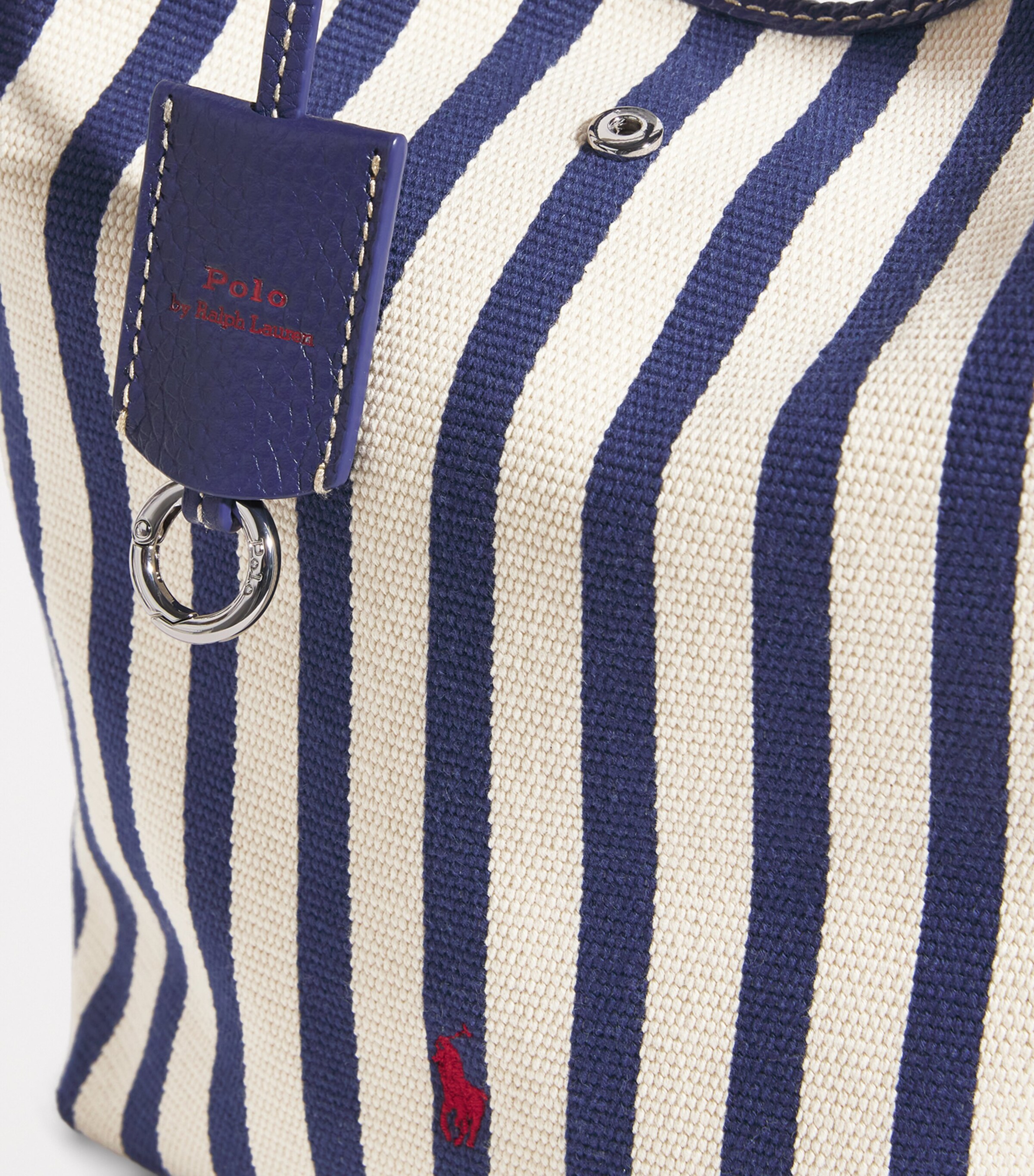 Medium Stripe Polo Play Tote Bag INK/W Image 4