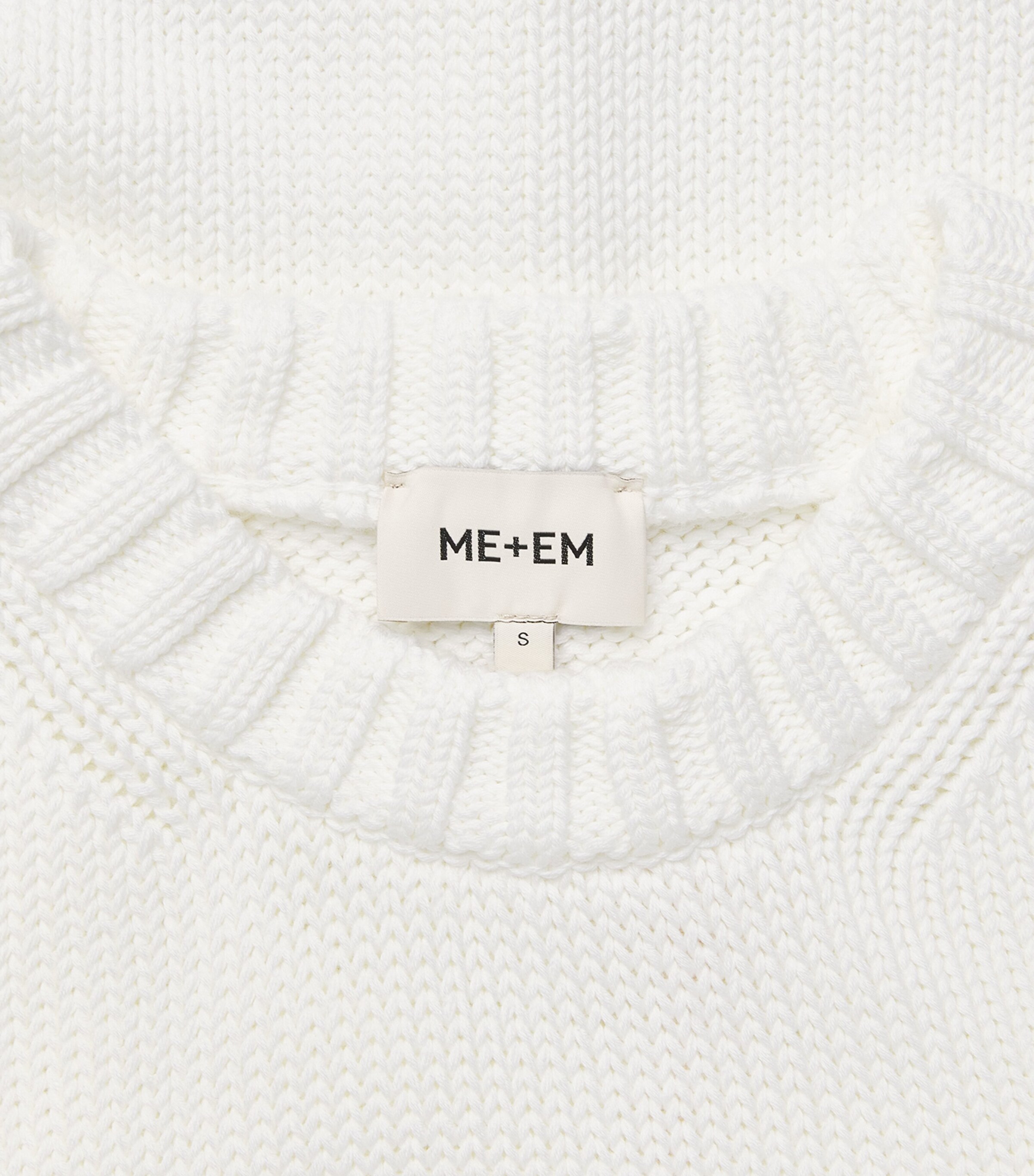 ME+EM Womens Organic Cotton Essential Crop Sweater Optic White Image 6