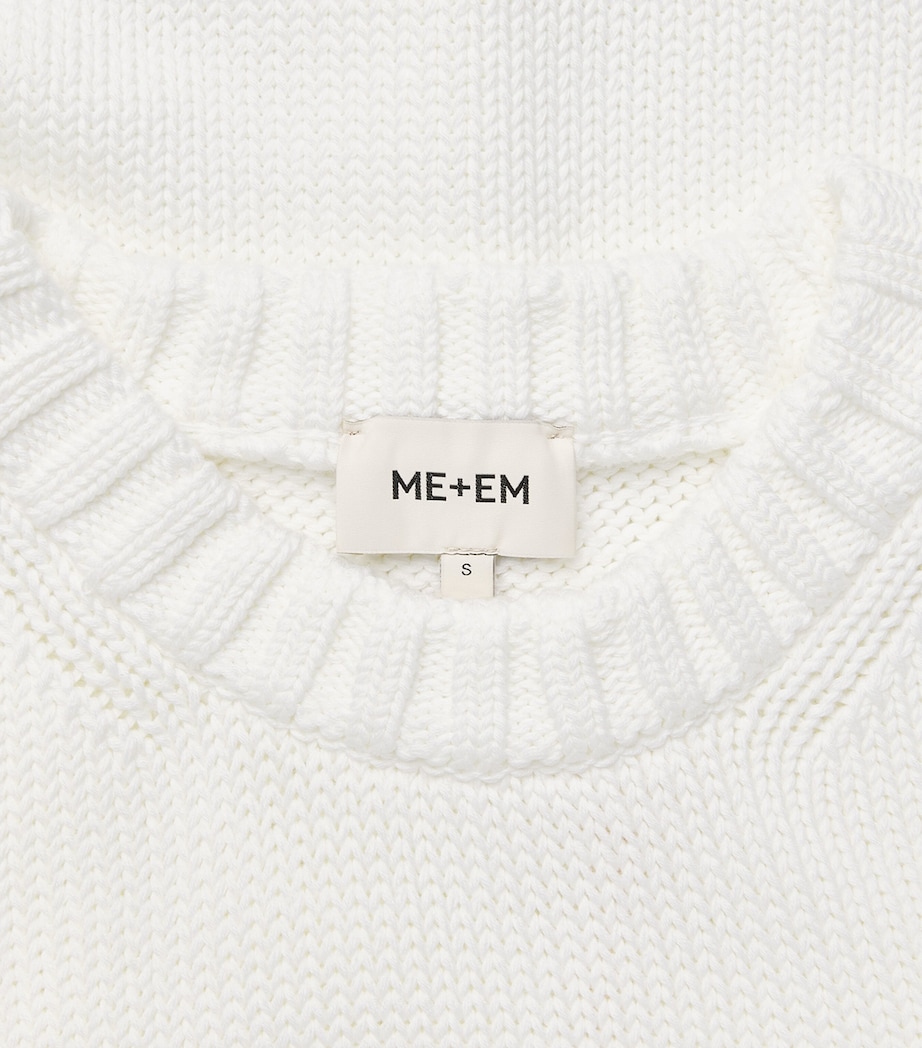 ME+EM Womens Organic Cotton Essential Crop Sweater Optic White Image 6