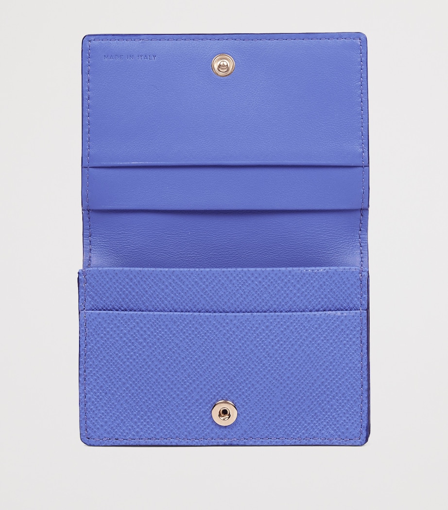 Smythson Calfskin Panama Folded Card Holder U Violet Image 2