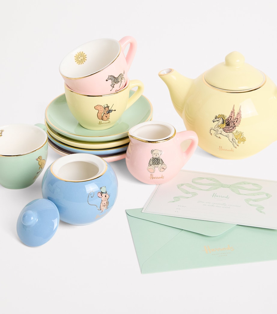 Porcelain 4-Person Tea Set MULTI Image 3
