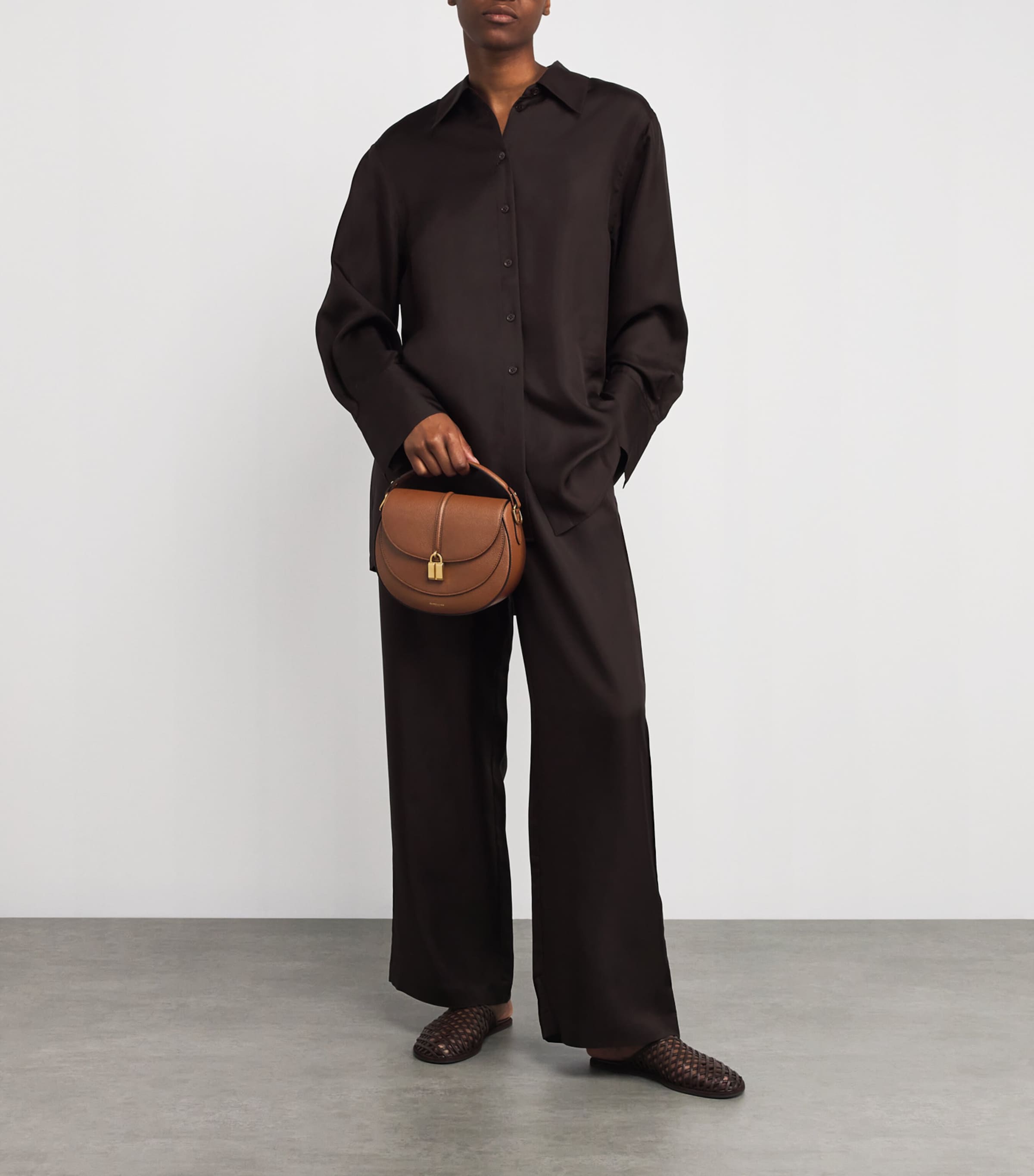 Demellier Small Leather Siena Saddle Bag | Harrods US