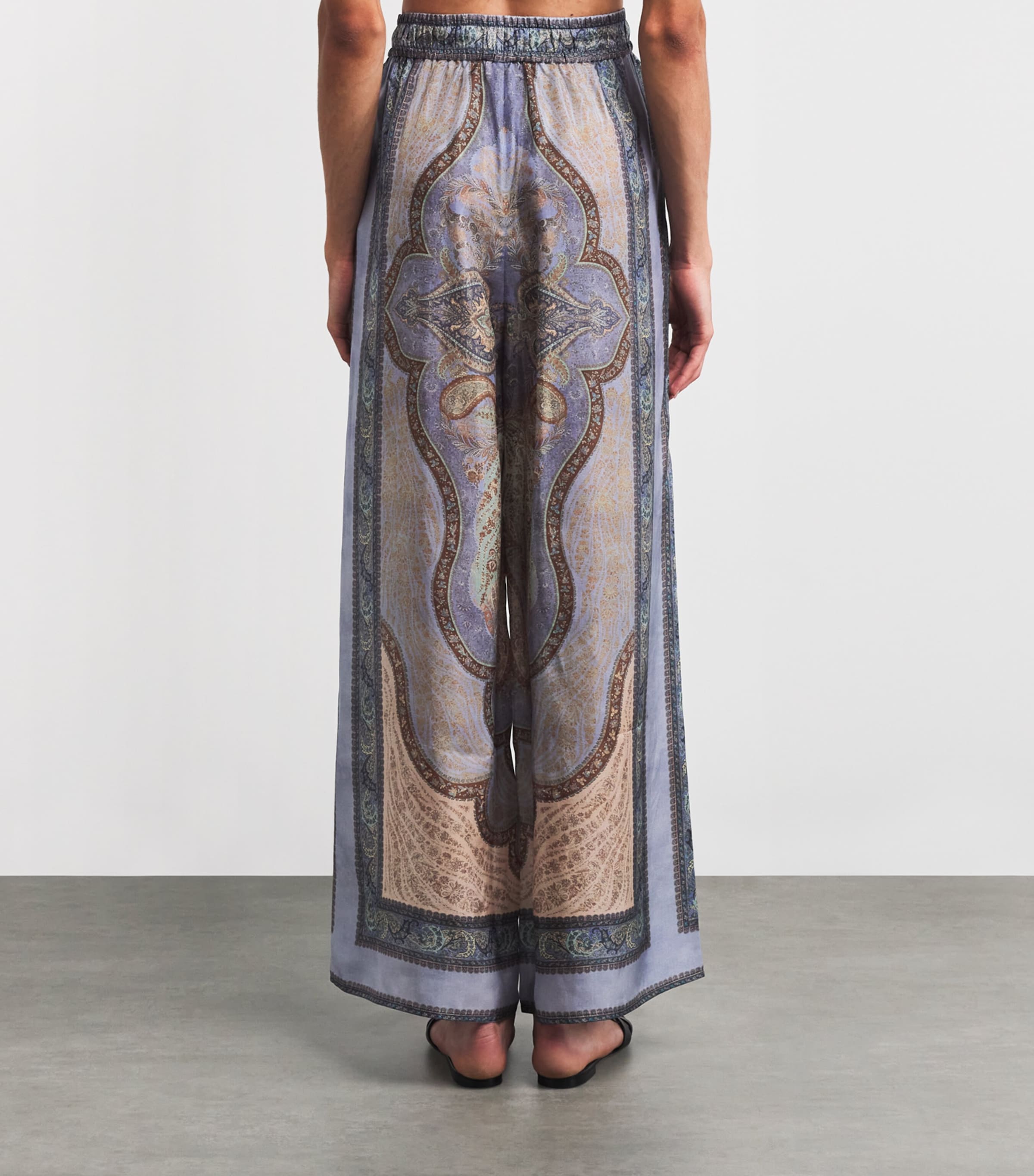 Silk Printed Wanderlust Trousers TAPSTRY BLU MLTITPBL Image 4