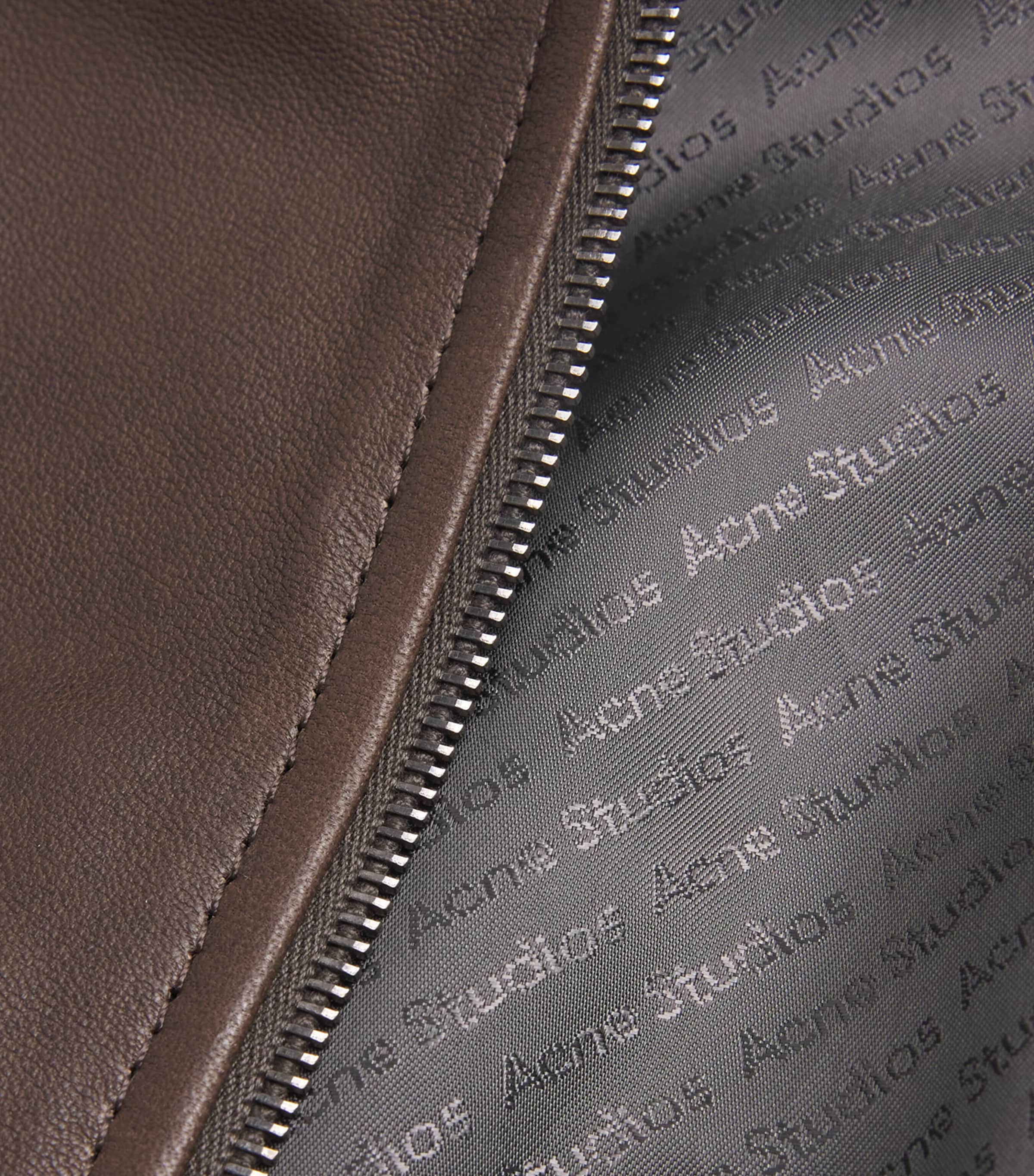 Acne Studios Womens Leather Bomber Jacket Adm Dark Brown Image 6