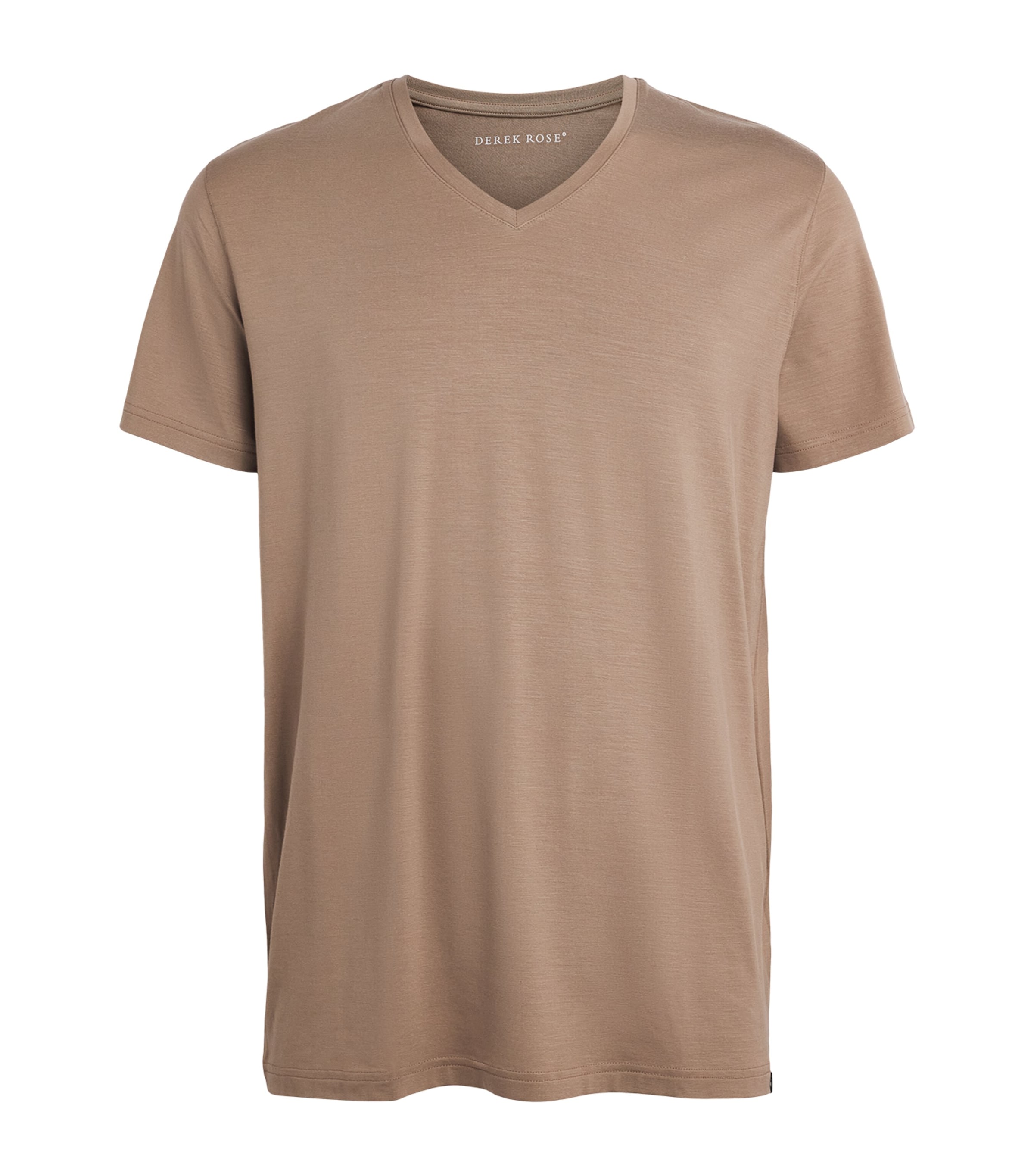 Derek Rose Mens Basel V-Neck Lounge T-Shirt Bro Image 1