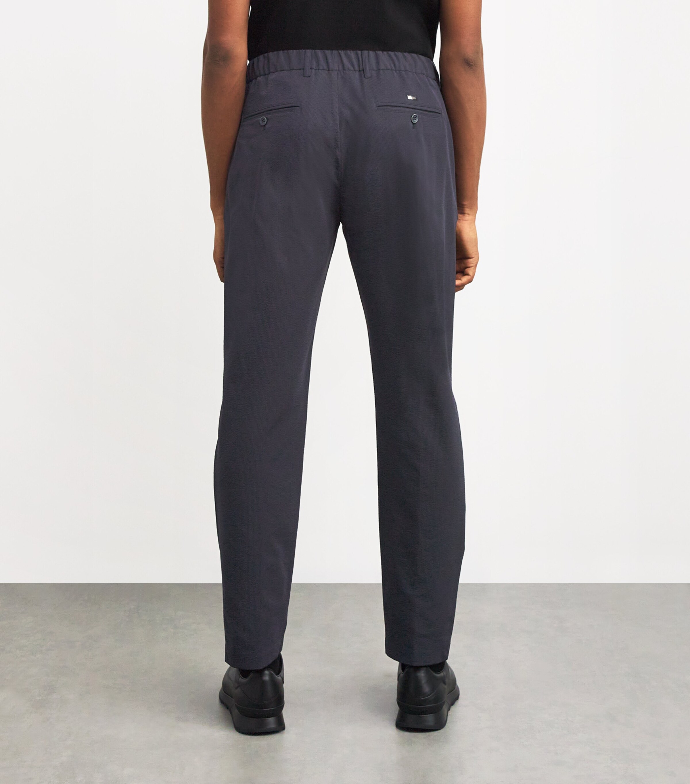 Seersucker Drawstring Trousers 9200BLU NAVY Image 4