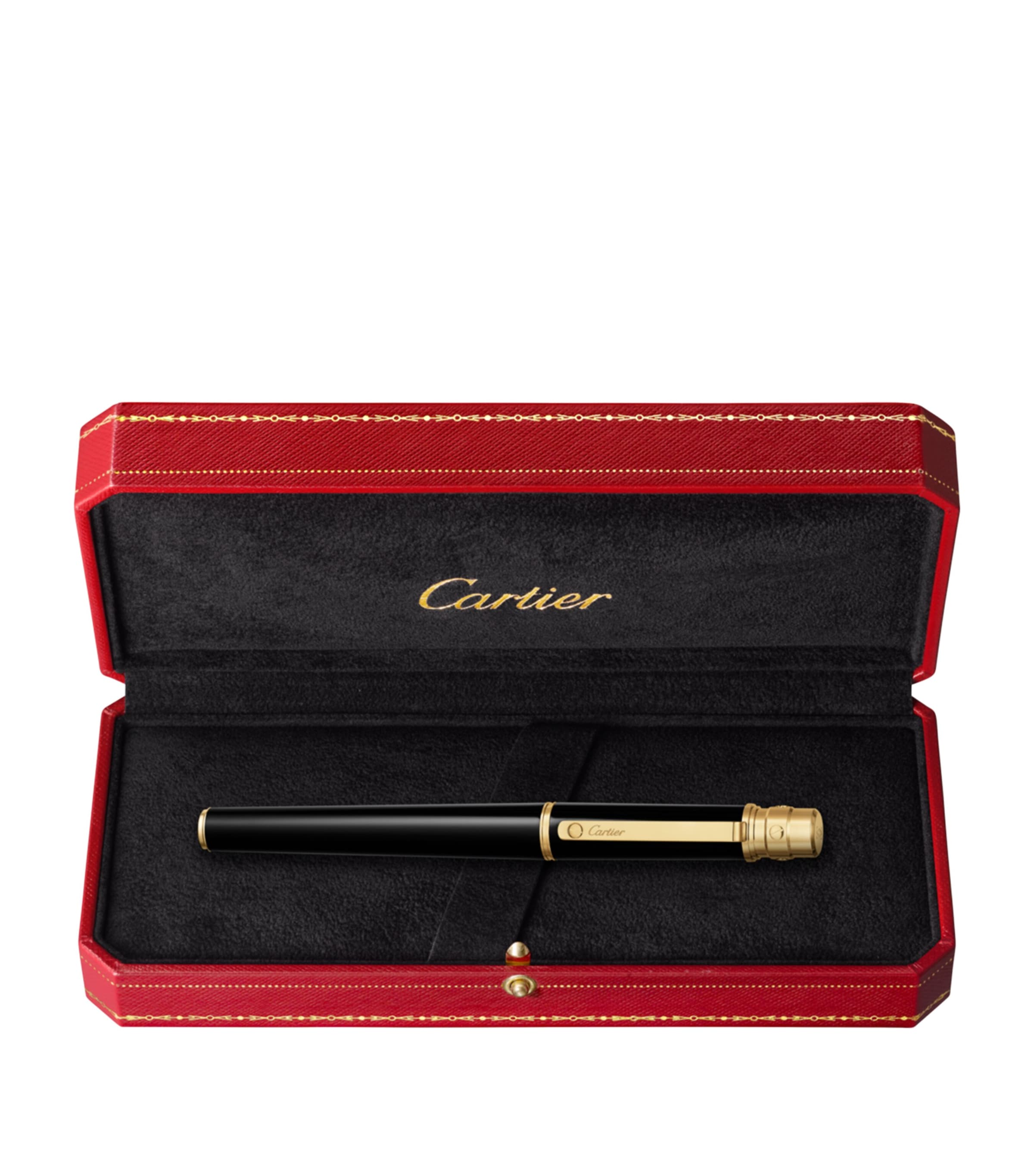 Santos de Cartier Rollerball Pen BLACK & GOLD Image 3
