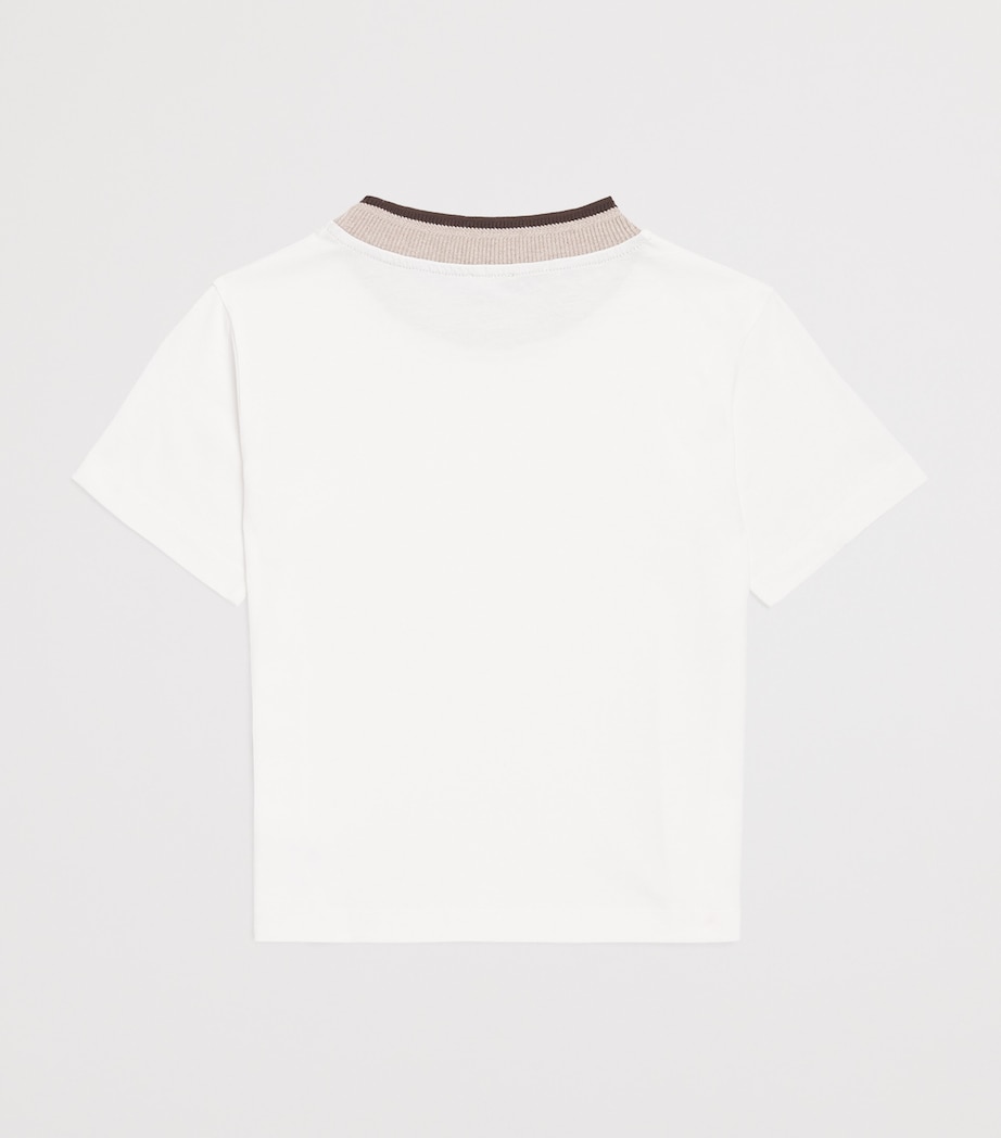 Eleventy Kids Cotton Logo T-Shirt (2-16 Years) Ivory Image 2