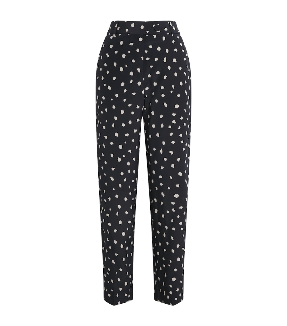 Silk Polka-Dot Mariquita Straight Trousers F005 POIS NAVY Image 1