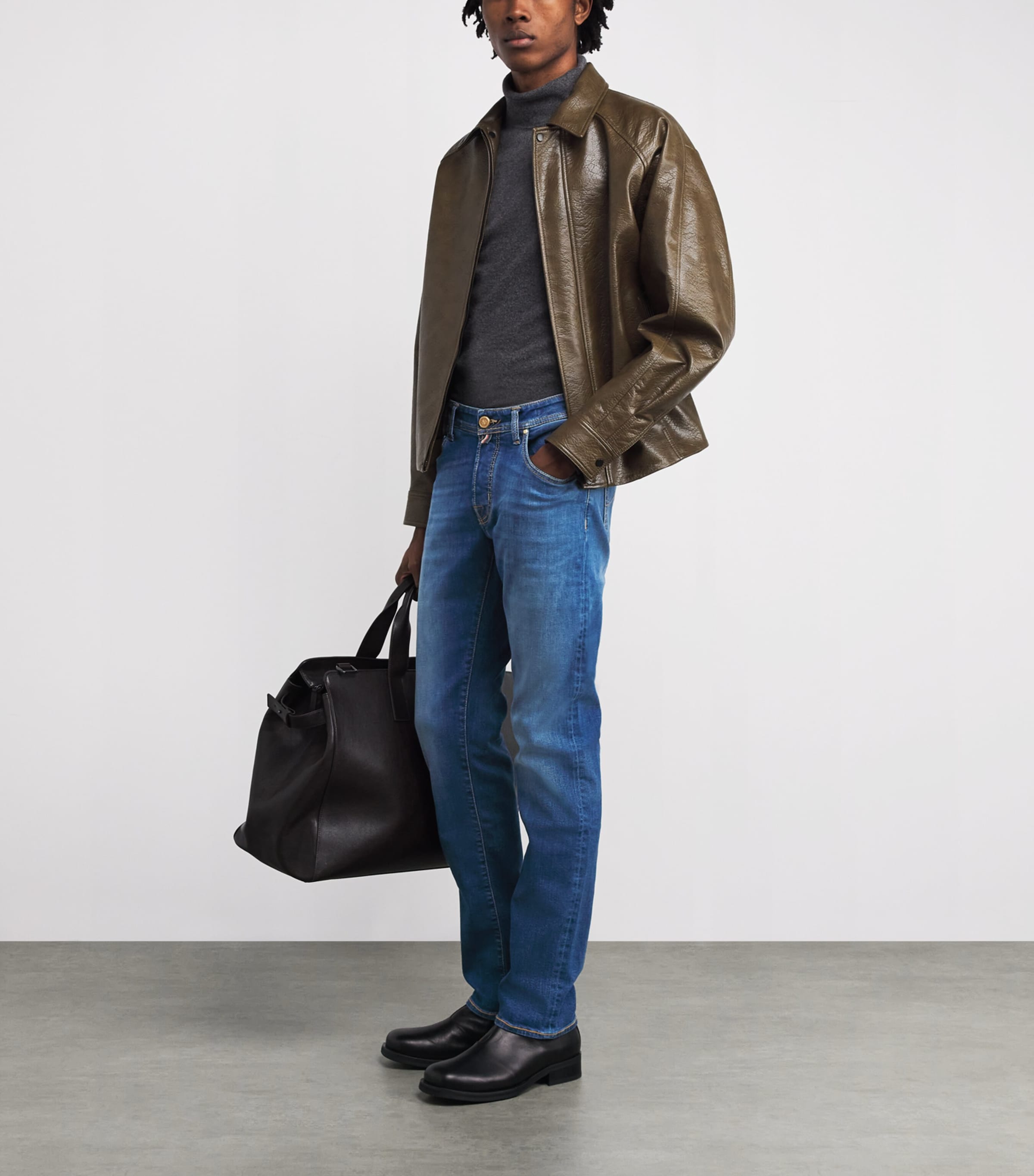 JACOB COHËN Mens Pony Hair-Patch Nick Slim Jeans Image 2