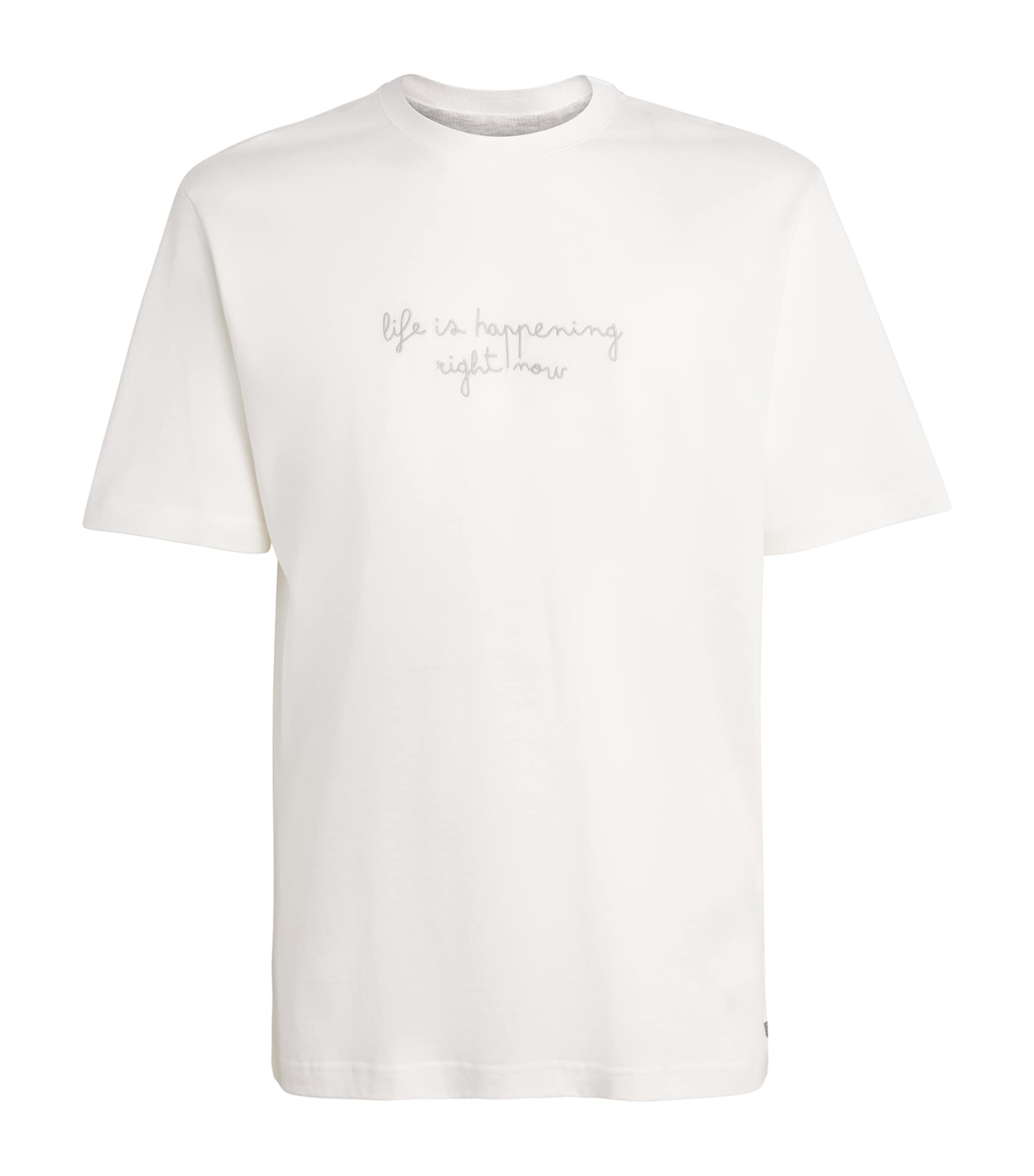 Cotton Embroidered T-Shirt BIANCO Image 1