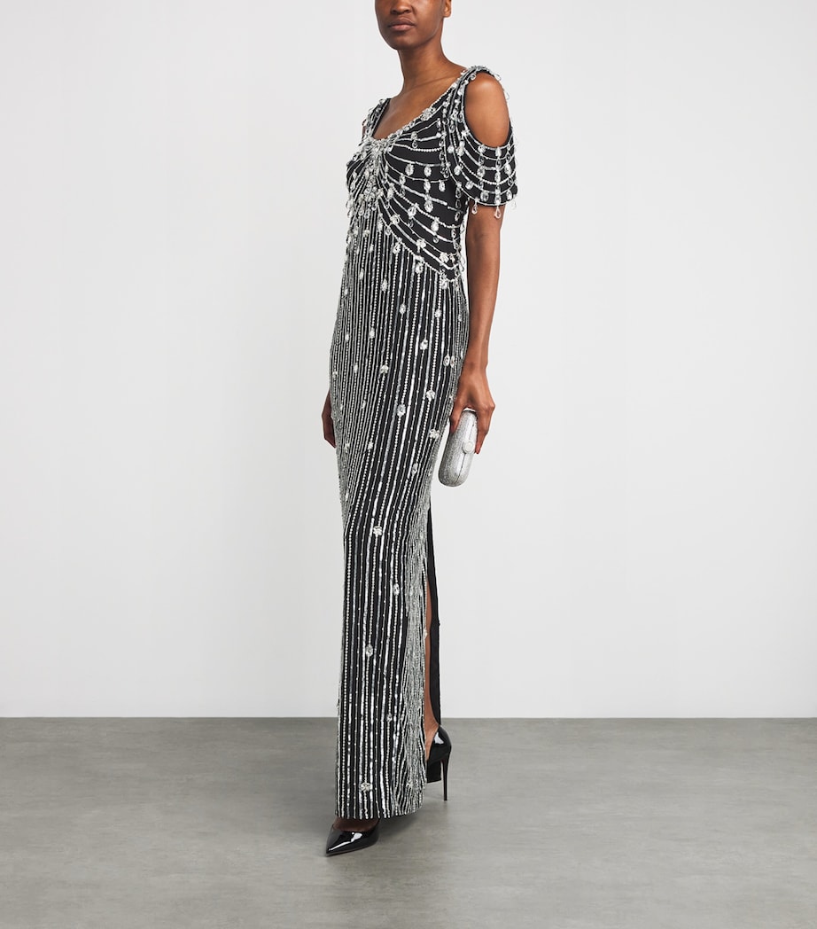 Crystal-Embellished Gown BLACK/SILVER Image 2