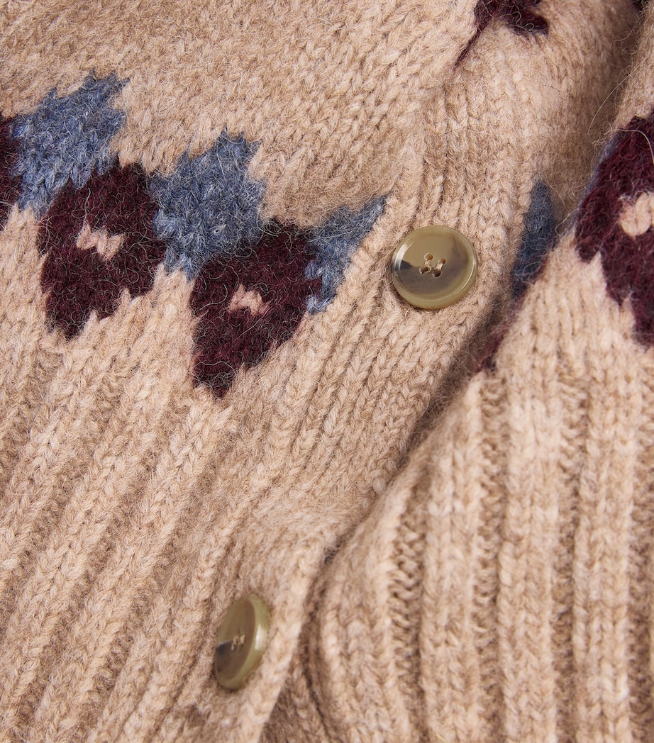 Alpaca Wool-Blend Fair Isle Christina Cardigan OATMEAL MELANGE MLTI Image 5