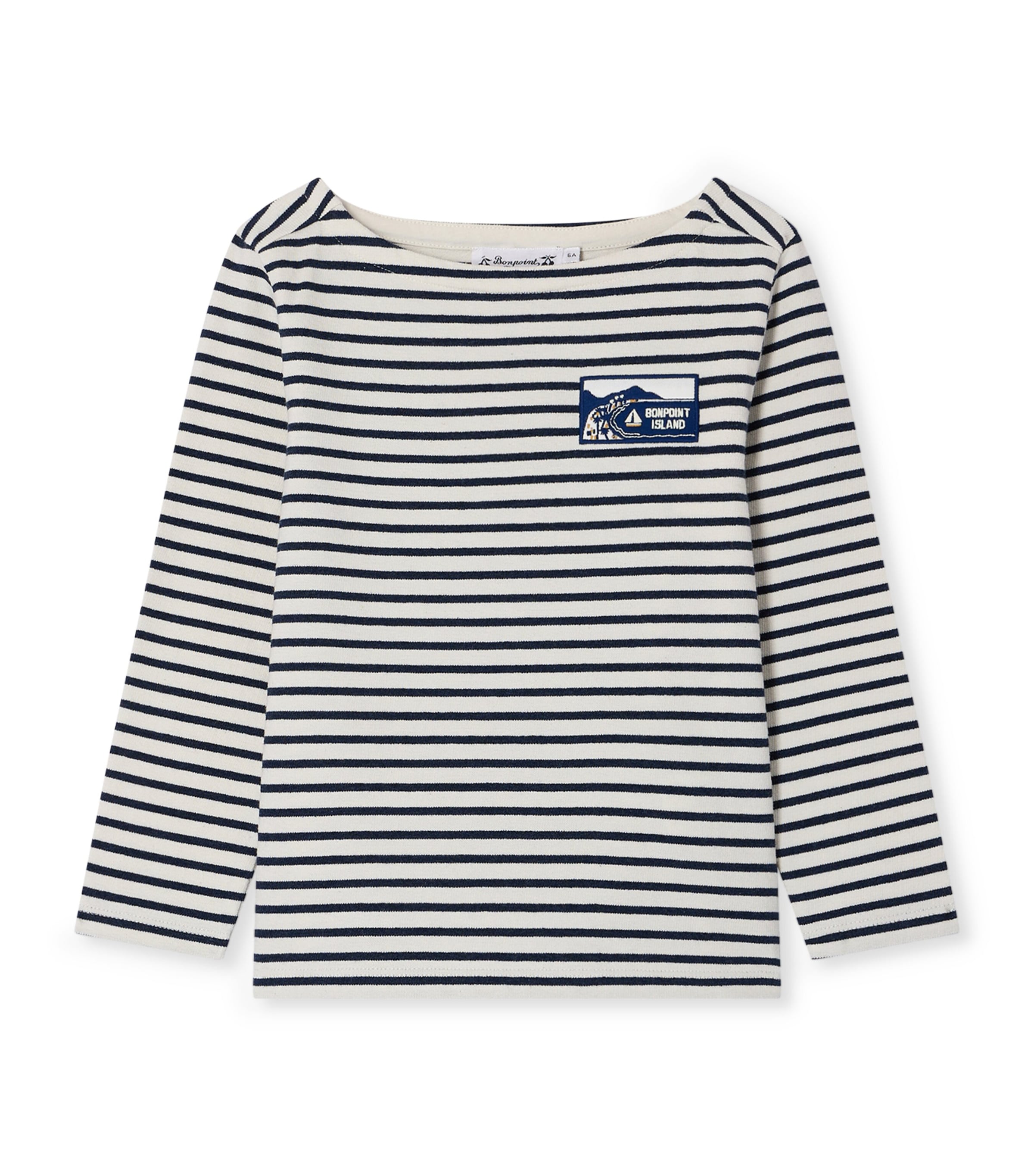 Bonpoint Stripe Baudelaire T-Shirt (10-14 Years) Indigo Image 1