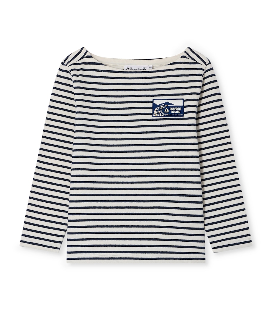 Bonpoint Stripe Baudelaire T-Shirt (10-14 Years) Indigo Image 1