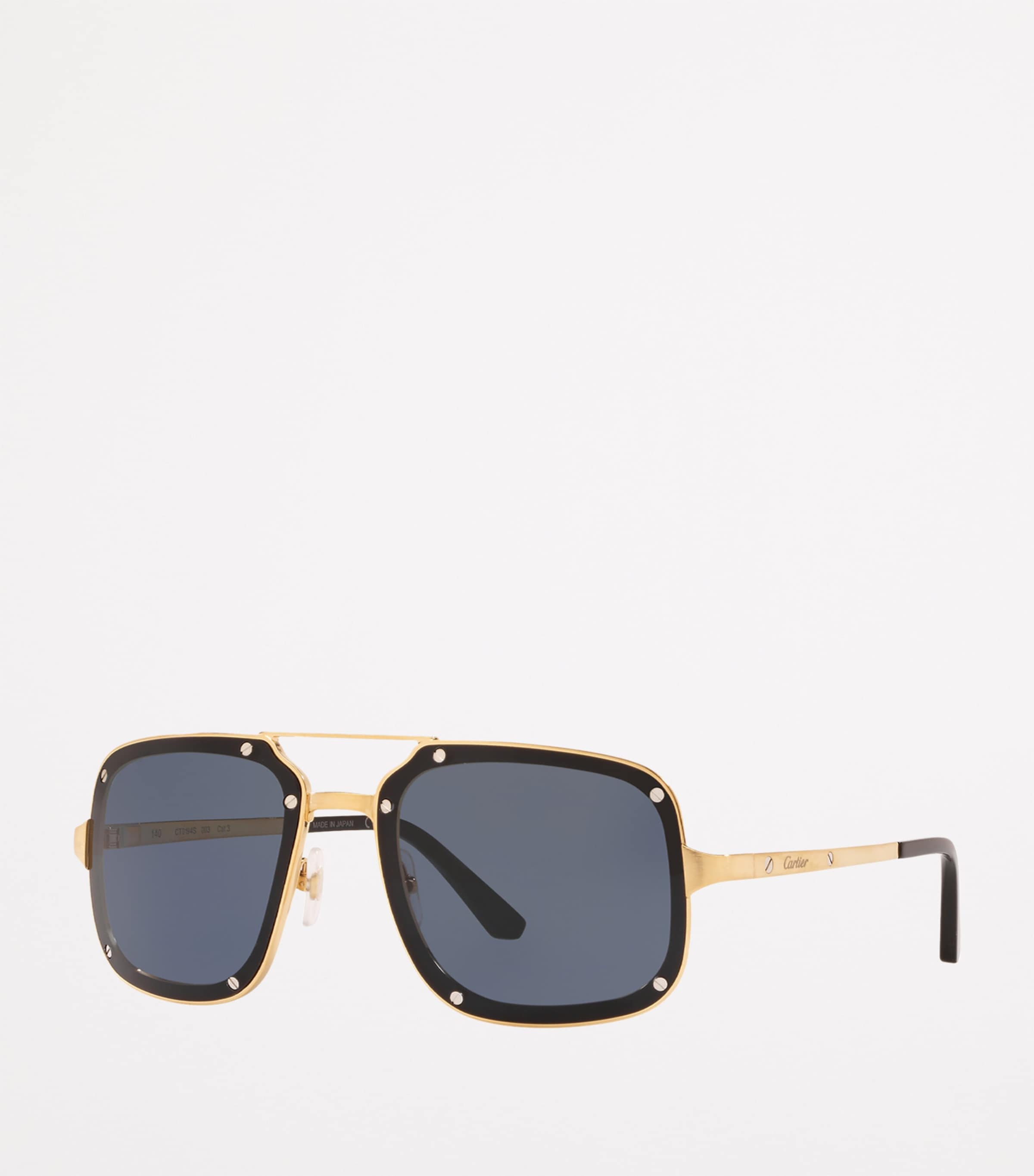 Stud-Trim Square Aviator Sunglasses 2390B1 Image 2