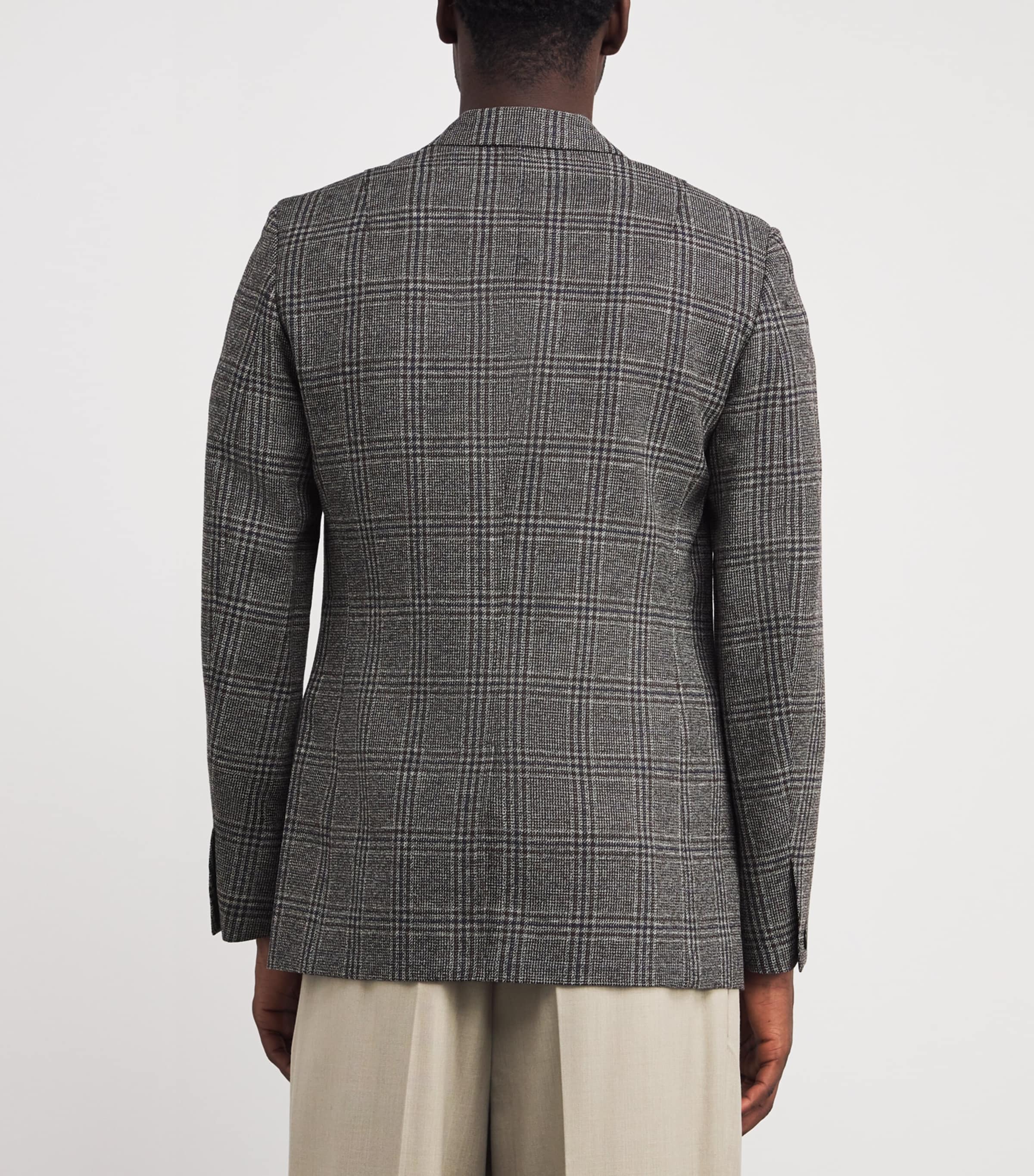Wool Plaid Blazer BRWPL Image 4