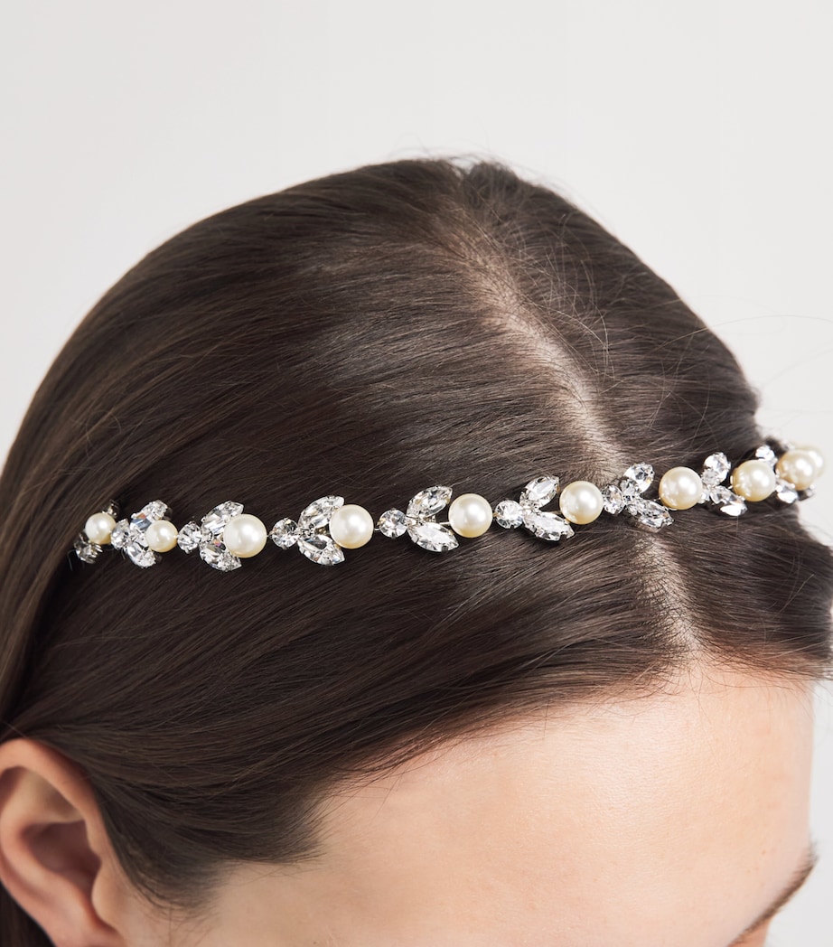 Jennifer Behr Embellished Crystal Pearl Kamila Headband Crystal Pearl Image 2