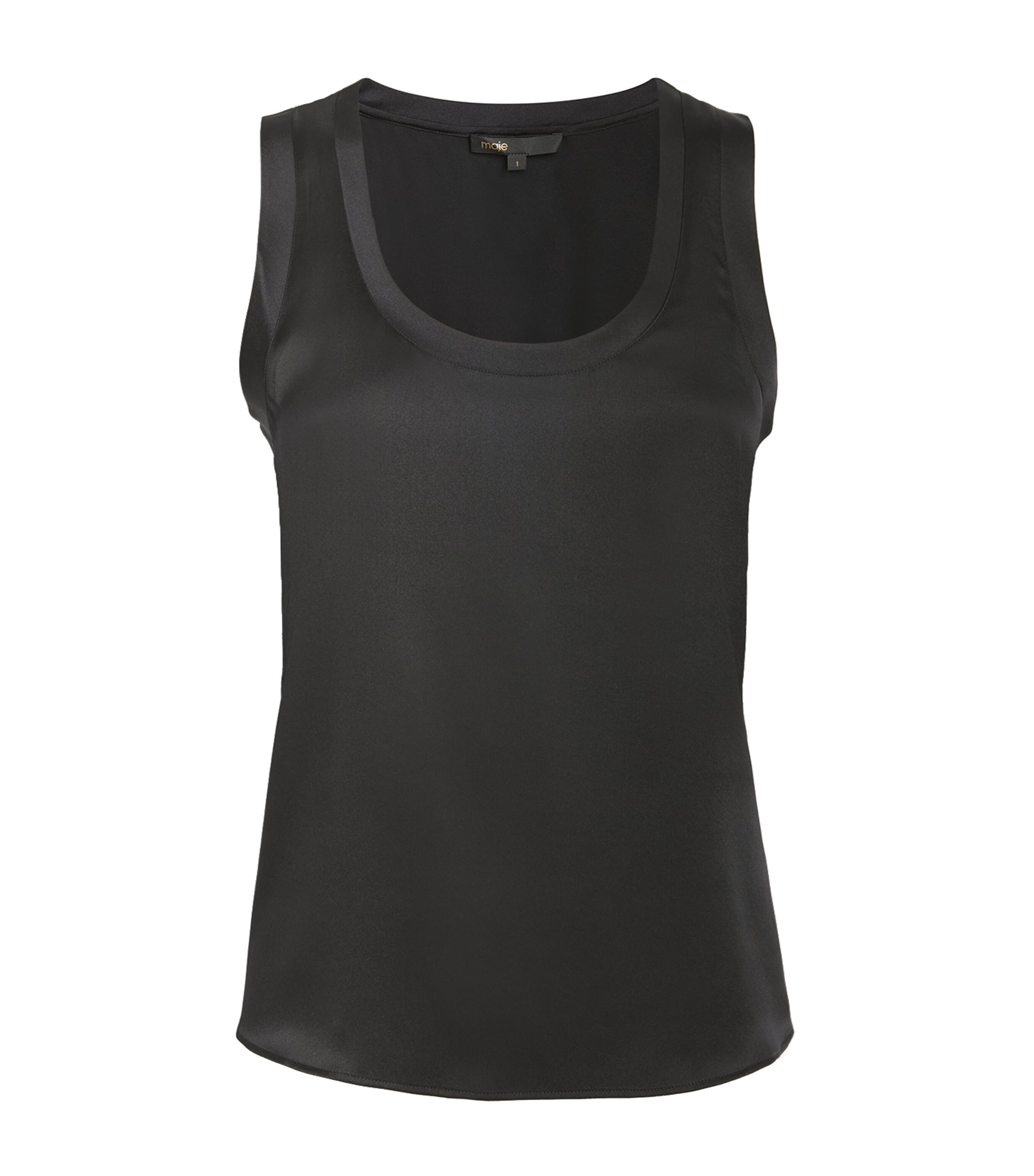 Maje Stretch-silk Tank Top In Black