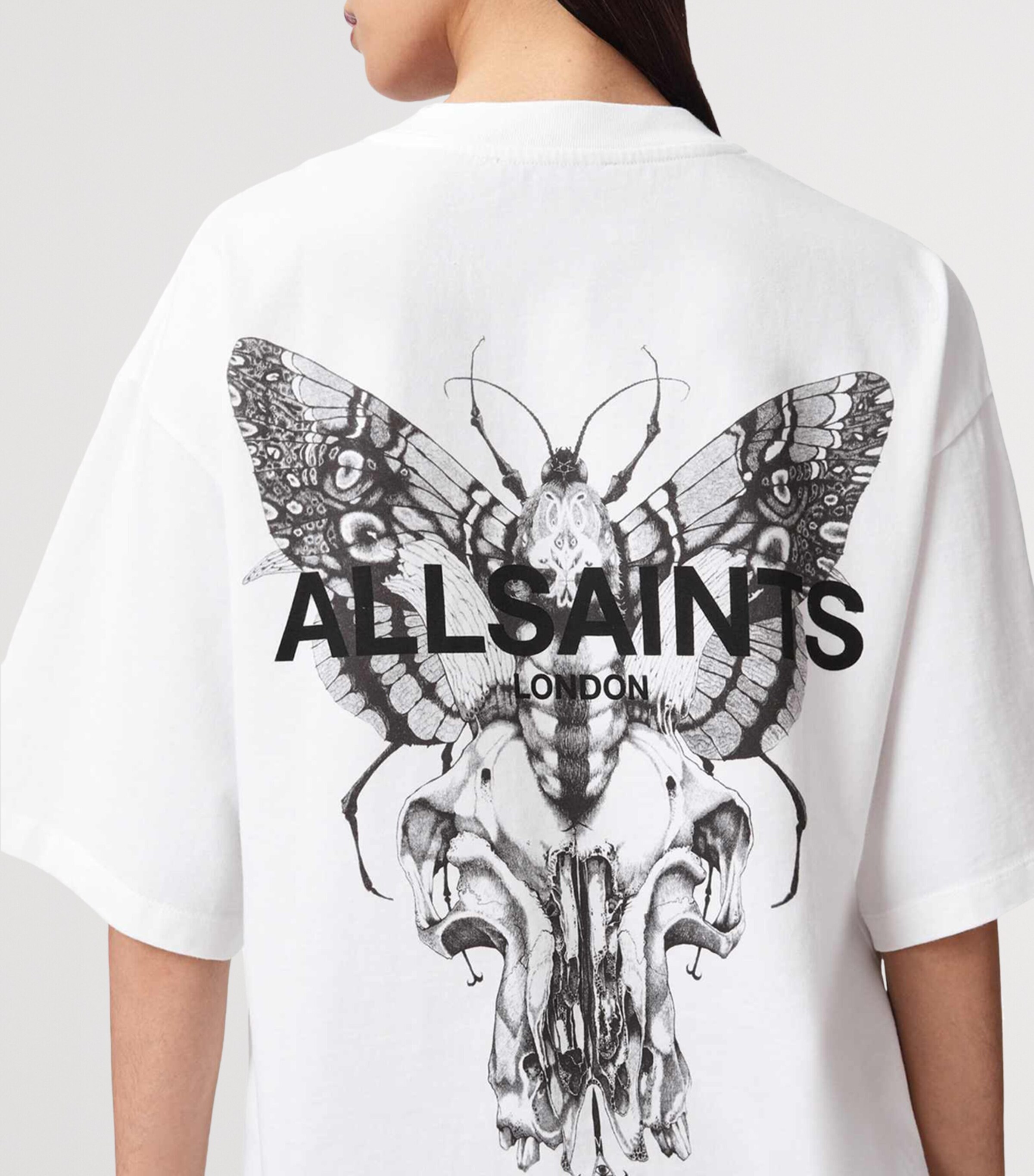 AllSaints Womens Organic Cotton Halis Amelie T-Shirt Optic White Image 5