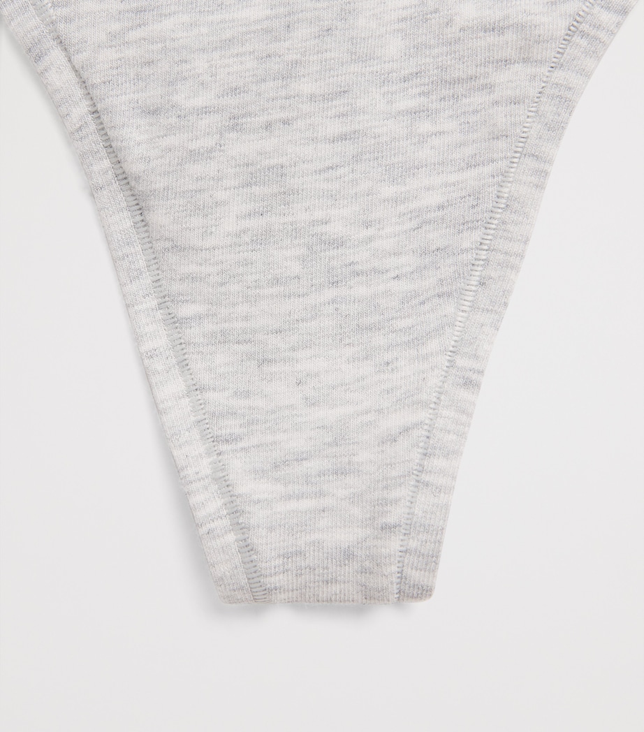 Skims Womens Everyday Cotton Thong Light Heather Grey Image 4
